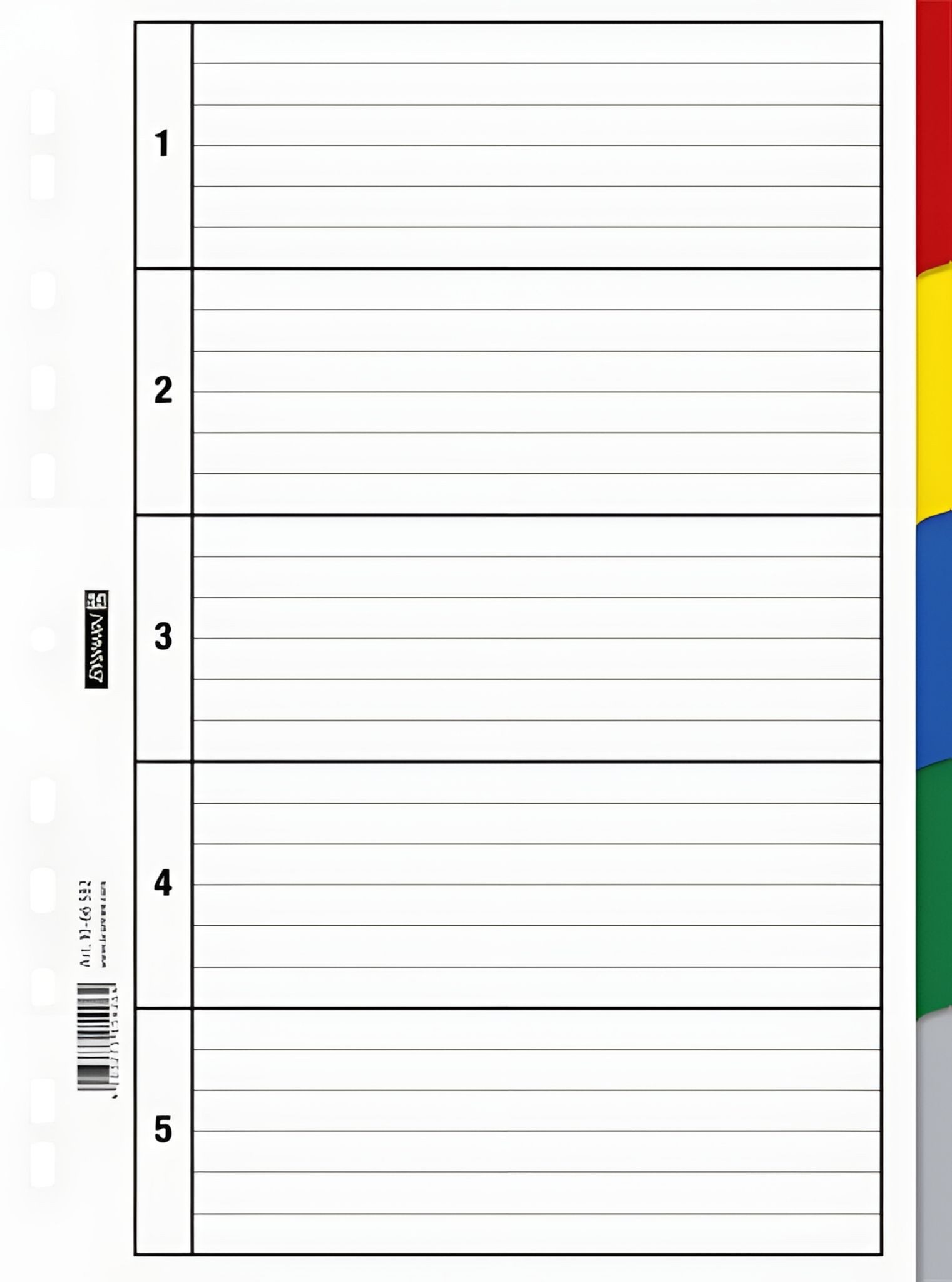 BRUNNEN Aktenordner BRUNNEN Ringbuchregister A4 5teilig Kunststoff 1066582