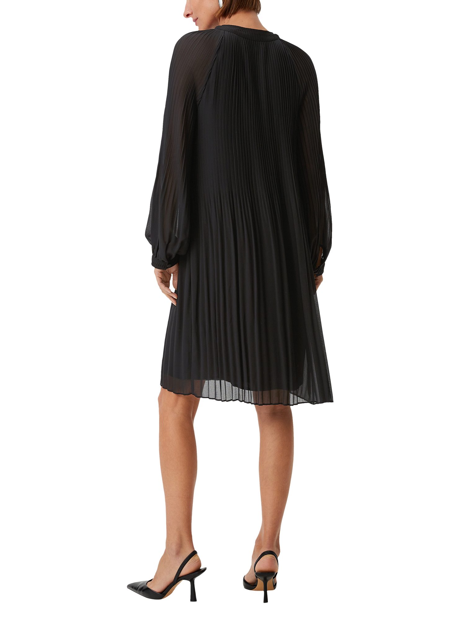Minikleid mit Plisseefalten Chiffon-Kleid Comma