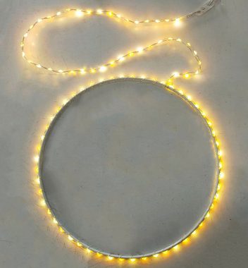 my home LED Dekolicht LED Ring Linh, Ø ca. 28 cm, Ein-/Ausschalter, LED fest integriert, Neutralweiß, Weihanchtsdeko mit 108 LEDs, inkl. Travo