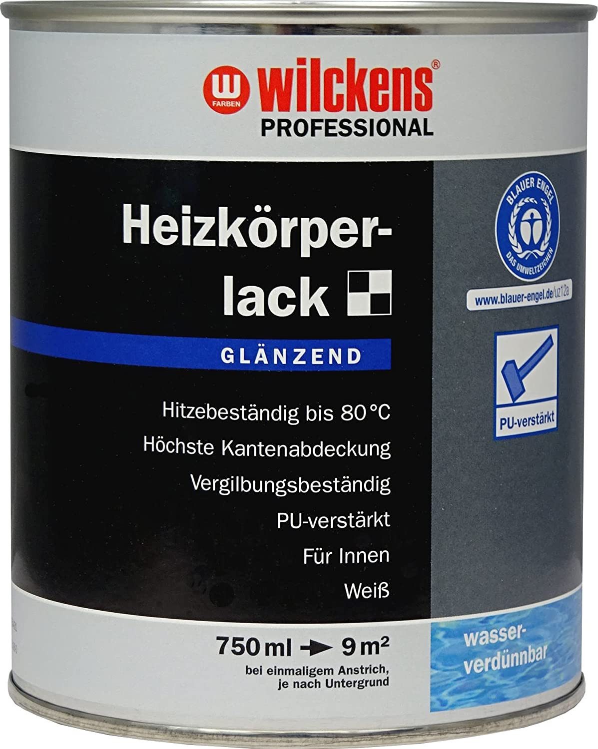 Plid Heizkörperlack Weiß – 1,5 Liter, Hitzebeständig Bis 120°C, Schnelltrocknend, Blauer Engel