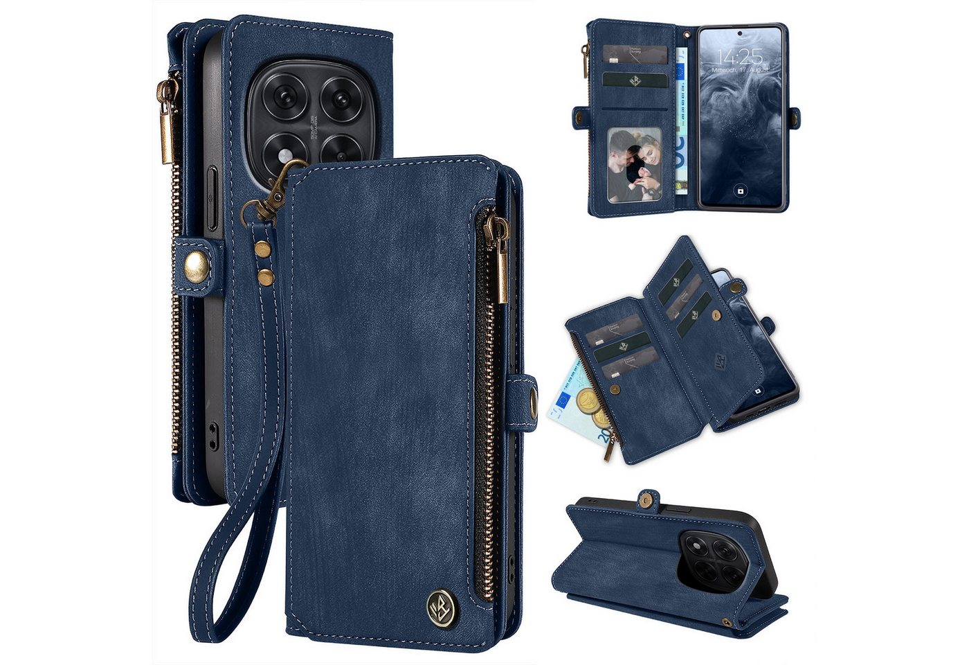 Tec-Expert Handyhülle Geldbörse Hülle mit RFID Schutz für Xiaomi Redmi Note 15 Pro 6.77 Zoll, 6.77, Klapphülle Cover Case mit Kartenfach Geldfach Münzfach