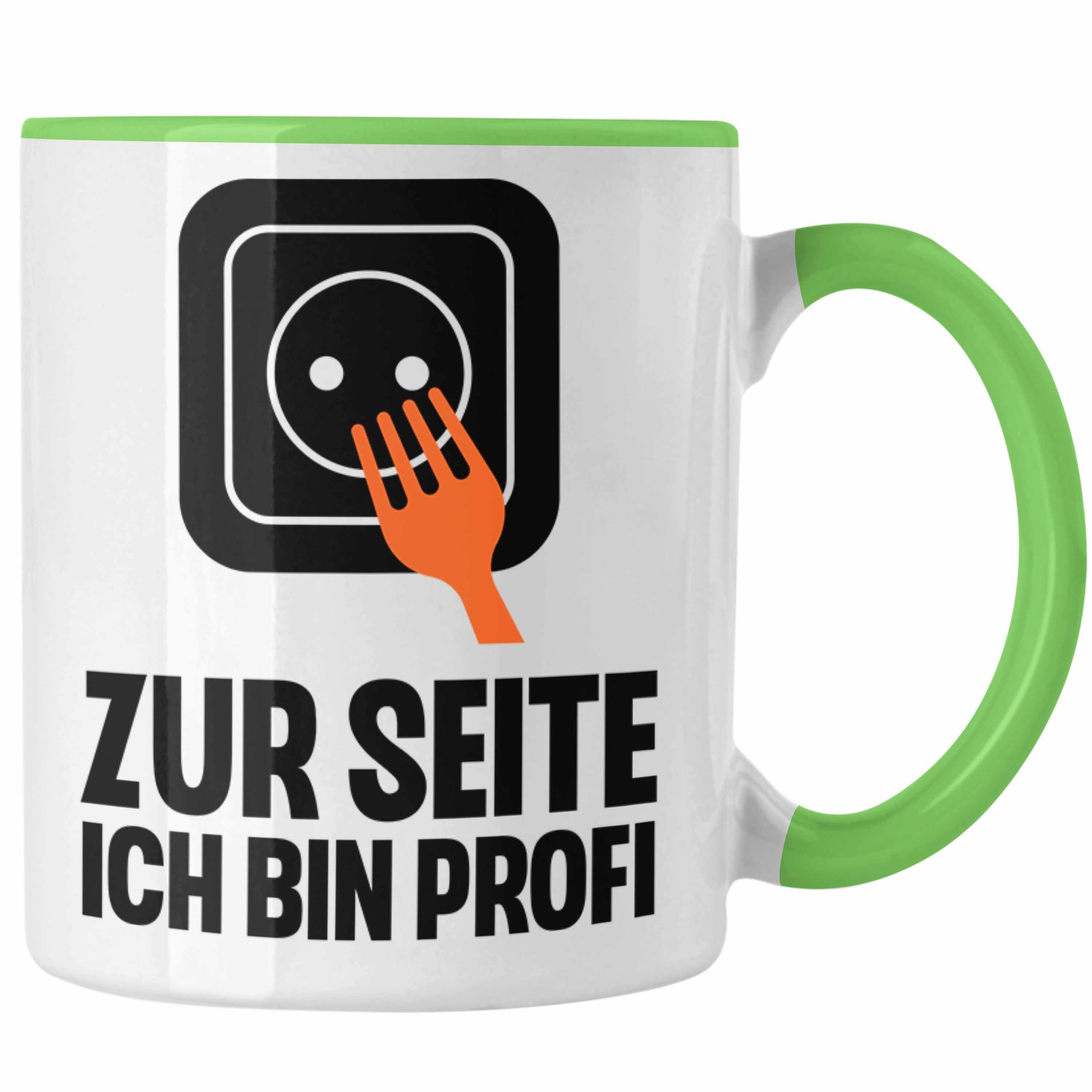 Trendation Tasse Trendation - Elektriker Tasse Spruch Männer Geschenk Lustig Gadget Geschenke Kaffeebecher Geschenkidee Grün