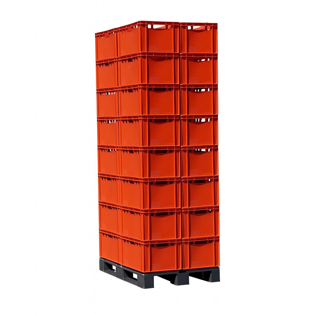 Logiplast Stapelbox Palette E3 Kisten 60x40x30 cm E3 Kiste - 32 Stück in rot
