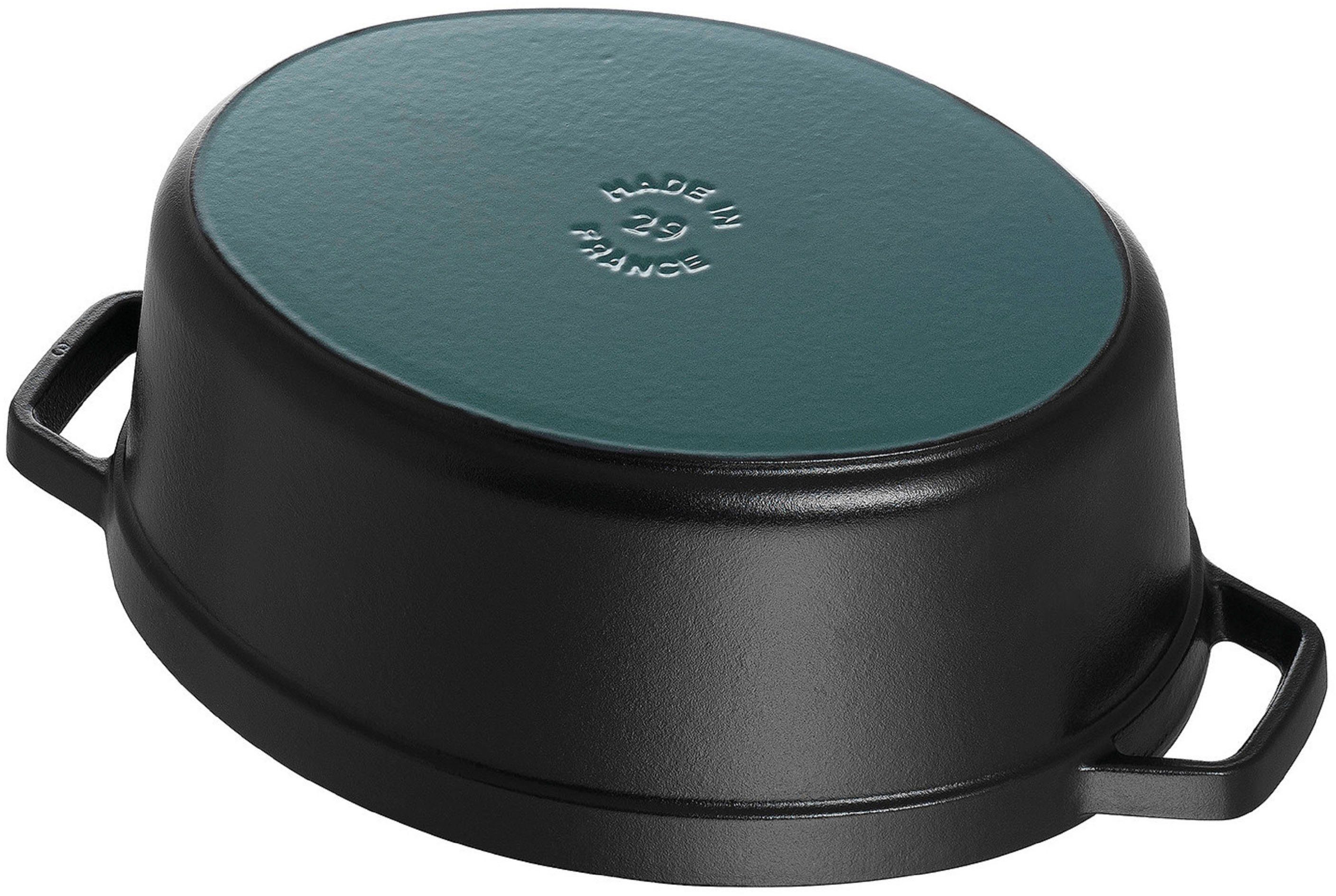 Staub Bräter Cocotte, Gusseisen (1-tlg), robust, langlebig, perfekte Hitzeverteilung, Aromaregen-Deckel