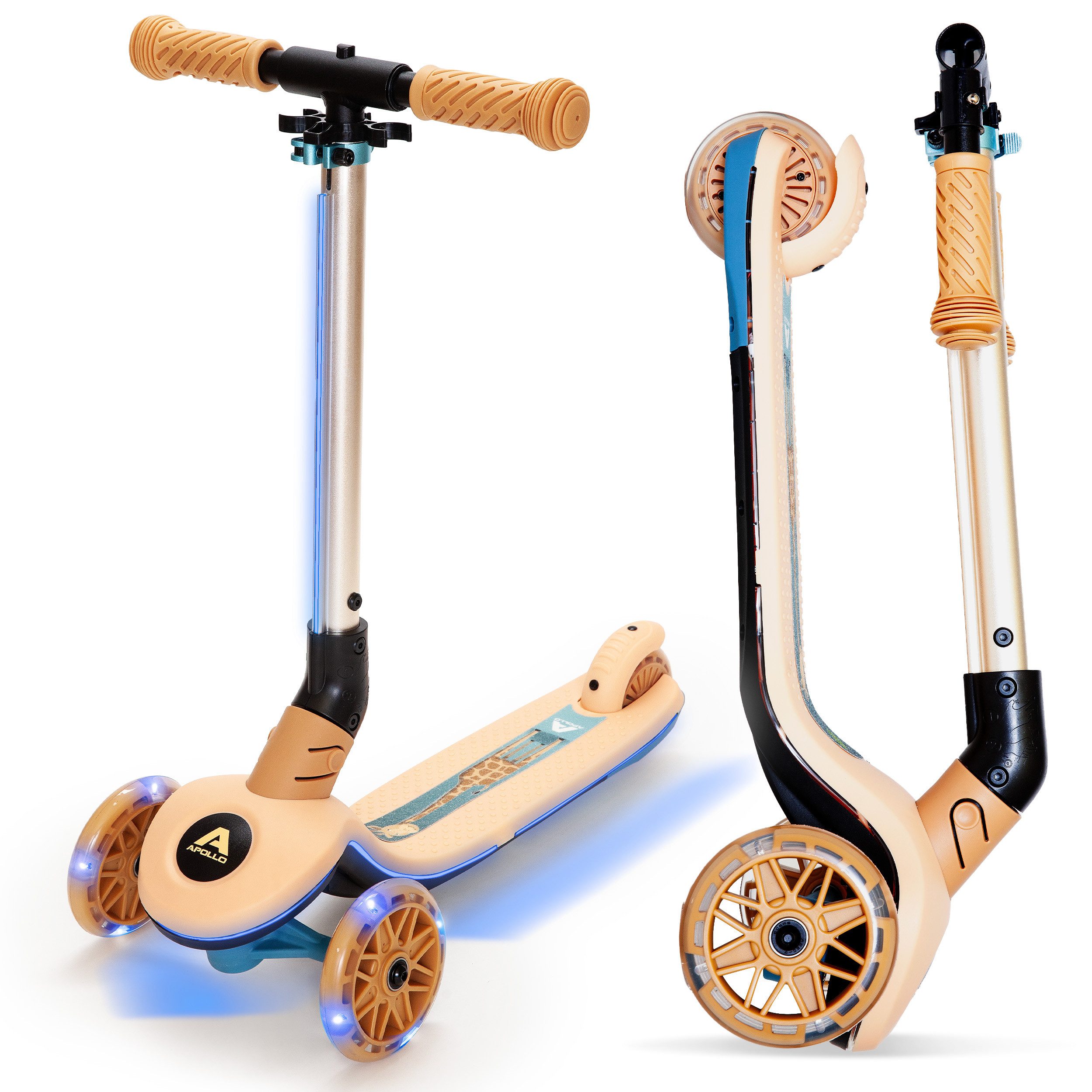 Apollo Dreiradscooter Whizzie LED, Kinderroller, klappbarer Dreirad Scooter, höhenverstellbar, ab 3 Jahre