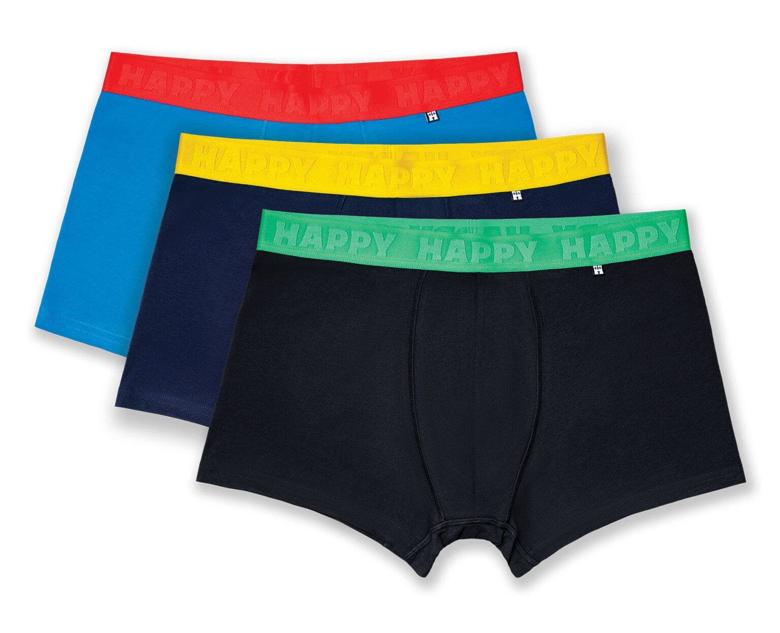 Boxershorts Unterwäsche Solid Mix (Baumwolle) mehrfarbig navyblau/schwarz/blau