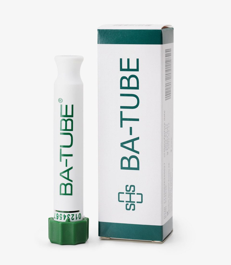 BA-TUBE Atemtrainer BA-TUBE, Lungentrainer, Lippenbremse, Notfallhilfe bei Atemnot, auskochbar