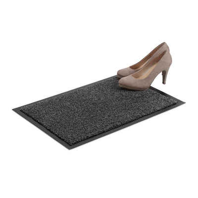 Fußmatte Schmutzfangmatte grau, relaxdays, Höhe: 7 mm, 40x60cm