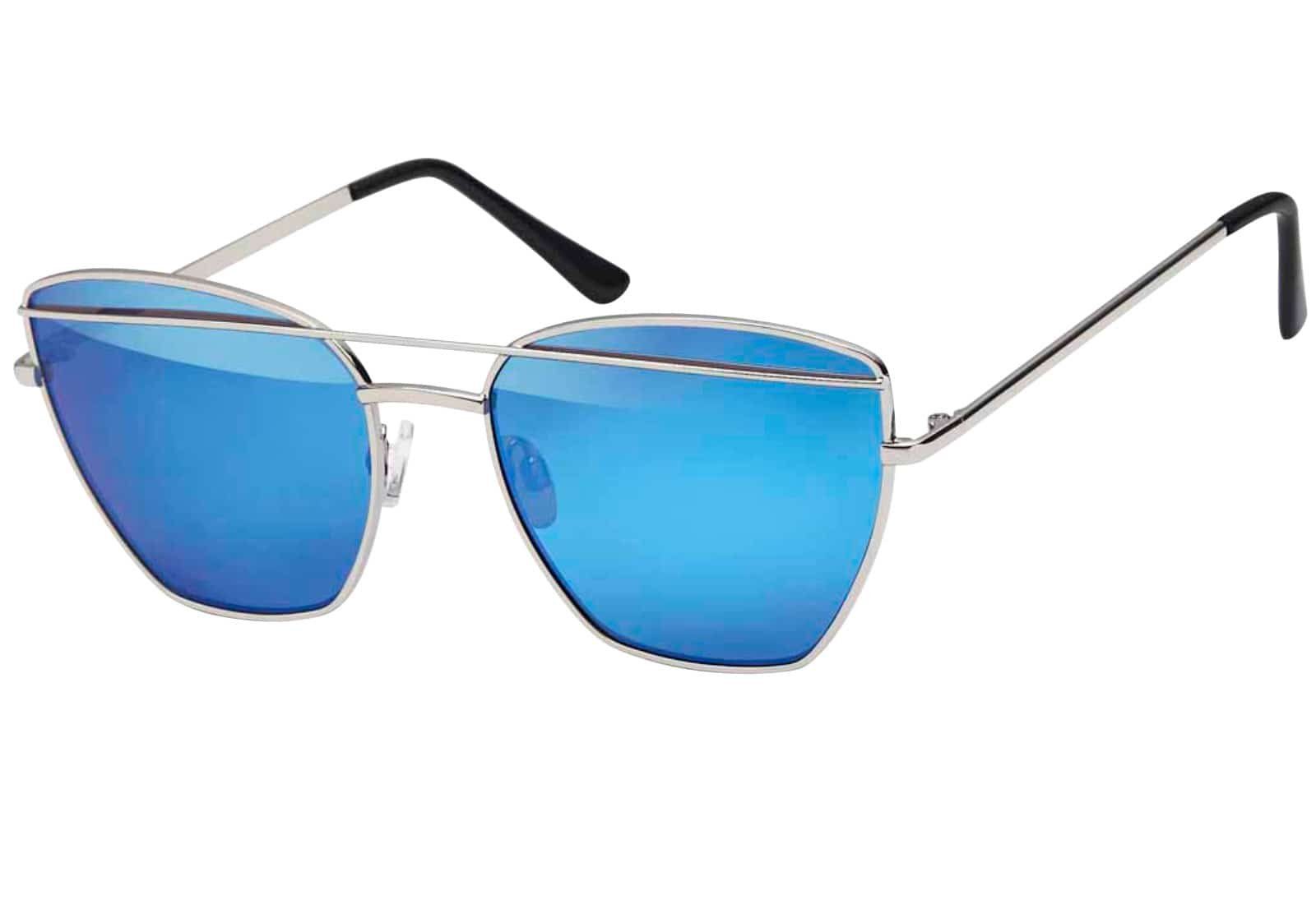 BEZLIT Eyewear Sonnenbrille Schmetterlingsform Designer Damen Sonnenbrille (1-St) mit verspiegelten, schwarz, blau und grünen Linsen Blau-Verspiegelt