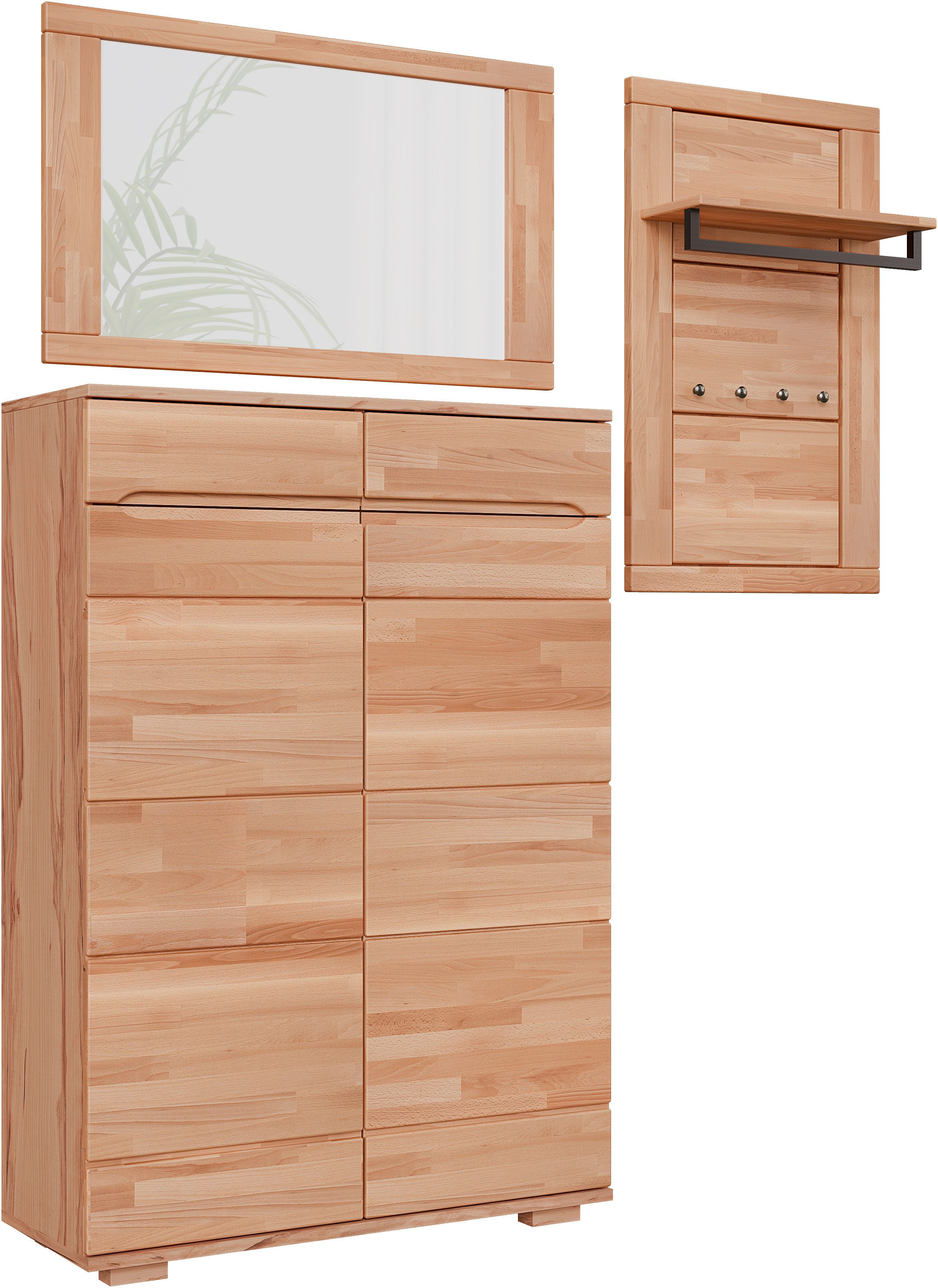 Home affaire Spiegel Hochkant oder quer montierbar, Rechteckiger Spiegel mit Holz Rahmen, VETRO Wandspiegel B/H:100/60cm,Massivholz,Holz,Flur,Diele,Garderobe