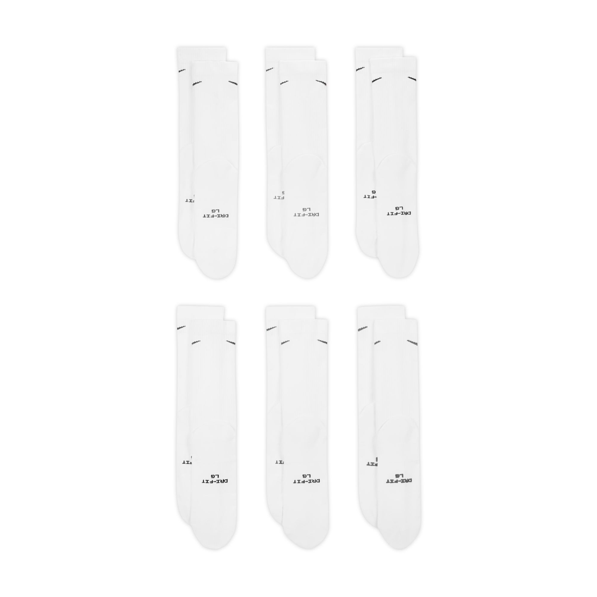 Nike Sportsocken U NK ED ELVD CRW 6P - 144 für sportliche Aktivitäten, für verschiedene Sportarten