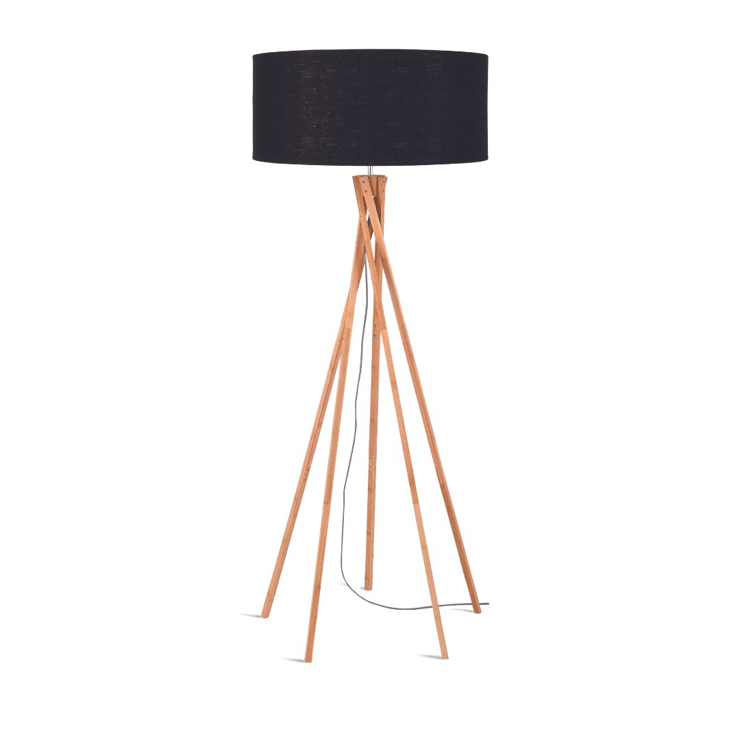Stehlampe Stehleuchte Bambus Kilimanjaro Schwarz