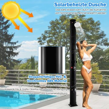 COSTWAY Solardusche 38L Gartendusche, mit Fußdusche, Wasserhahn