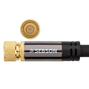 SEBSON SAT Kabel 2m - Koaxialkabel mit F-Stecker (schraubbar) - 105dB 75 Ohm TV-Kabel, (200 cm)
