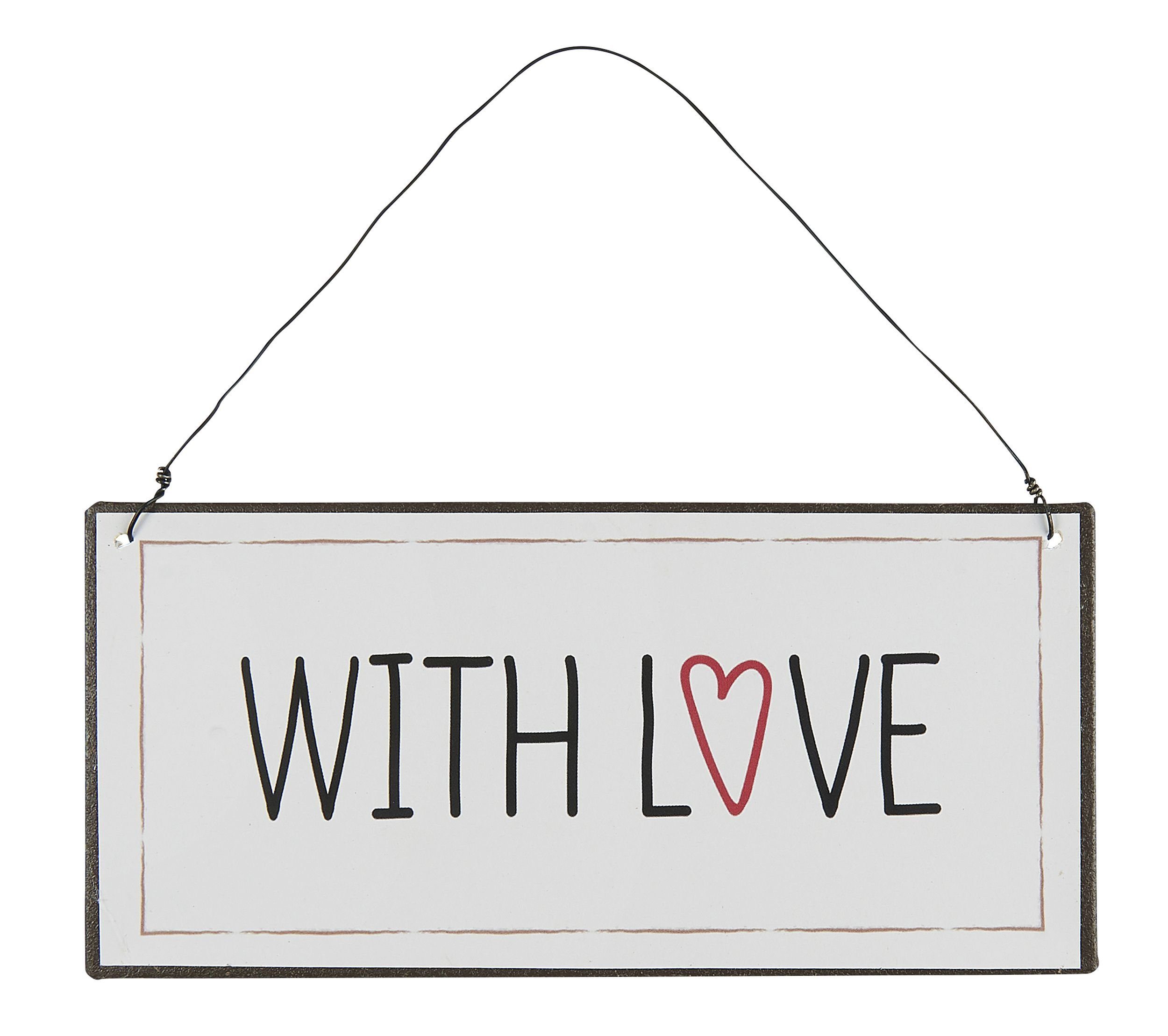 Ib Laursen Metallschild Ib Laursen - Schild Blechschild Metallschild Wandschild "With Love"