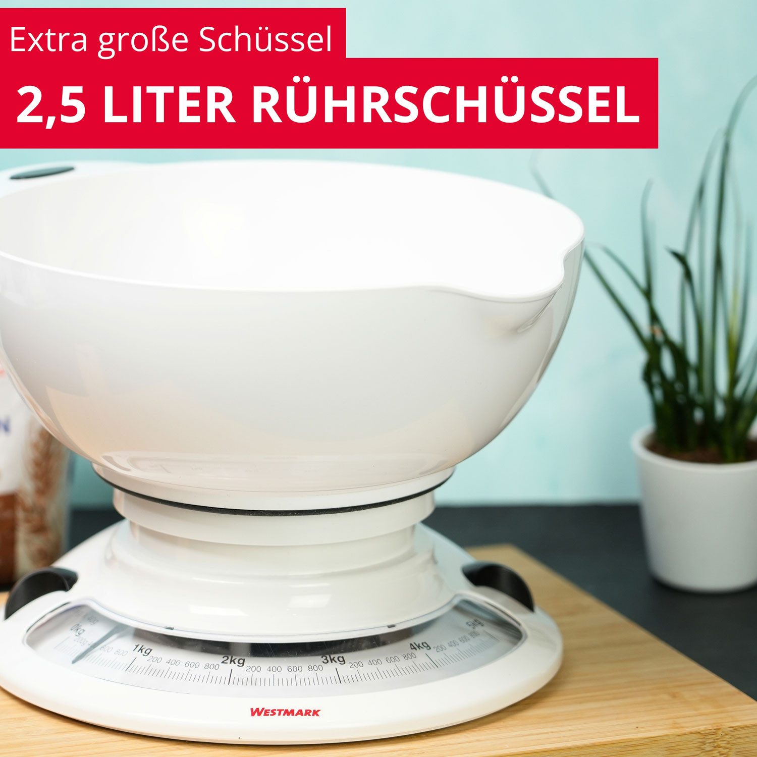 WESTMARK Küchenwaage mit Schüssel – Praktisches Set zum Abwiegen von Zutaten