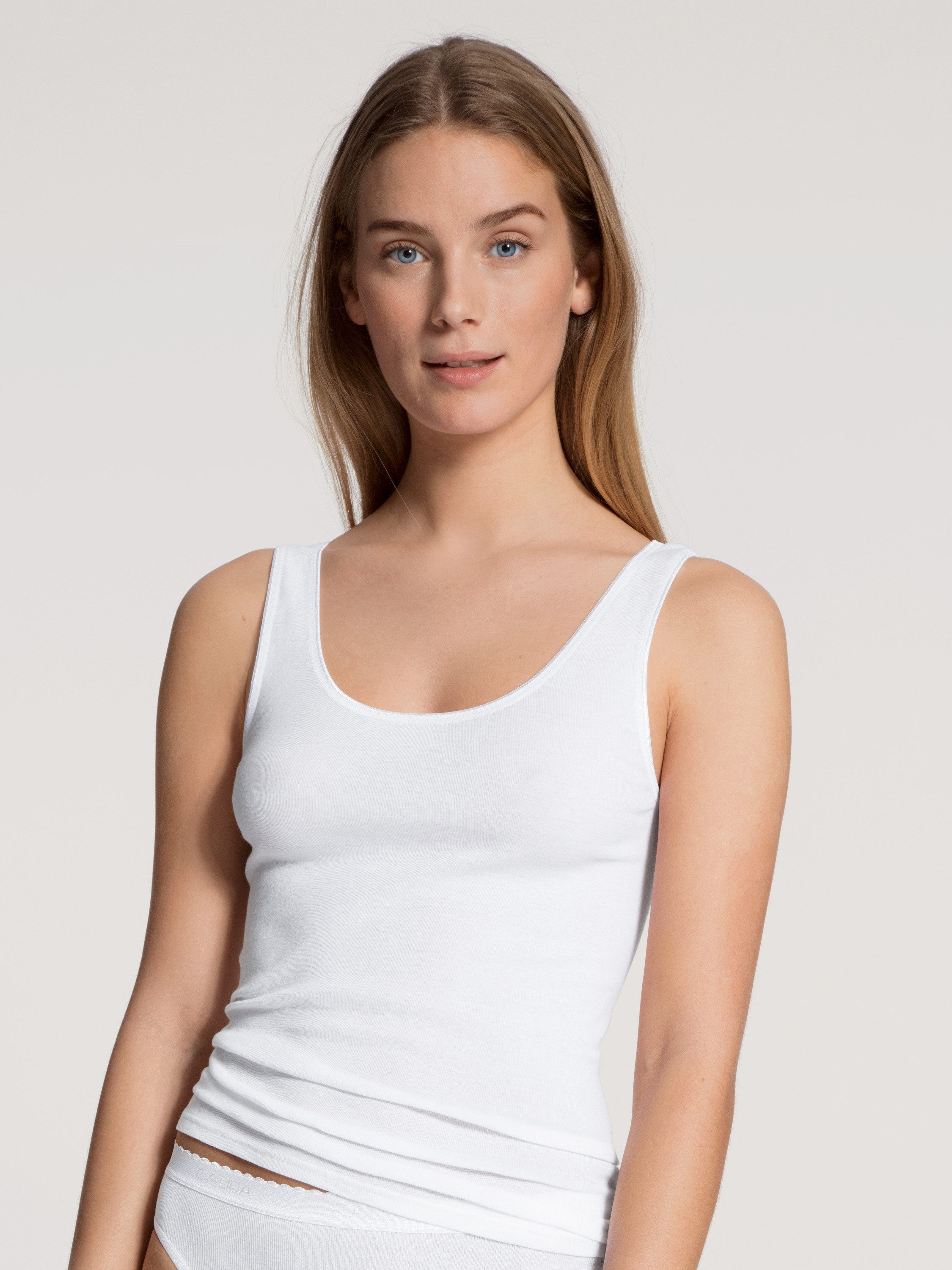 CALIDA Unterhemd Iconics Damen (1-St) aus 100% Baumwolle, Feinripp