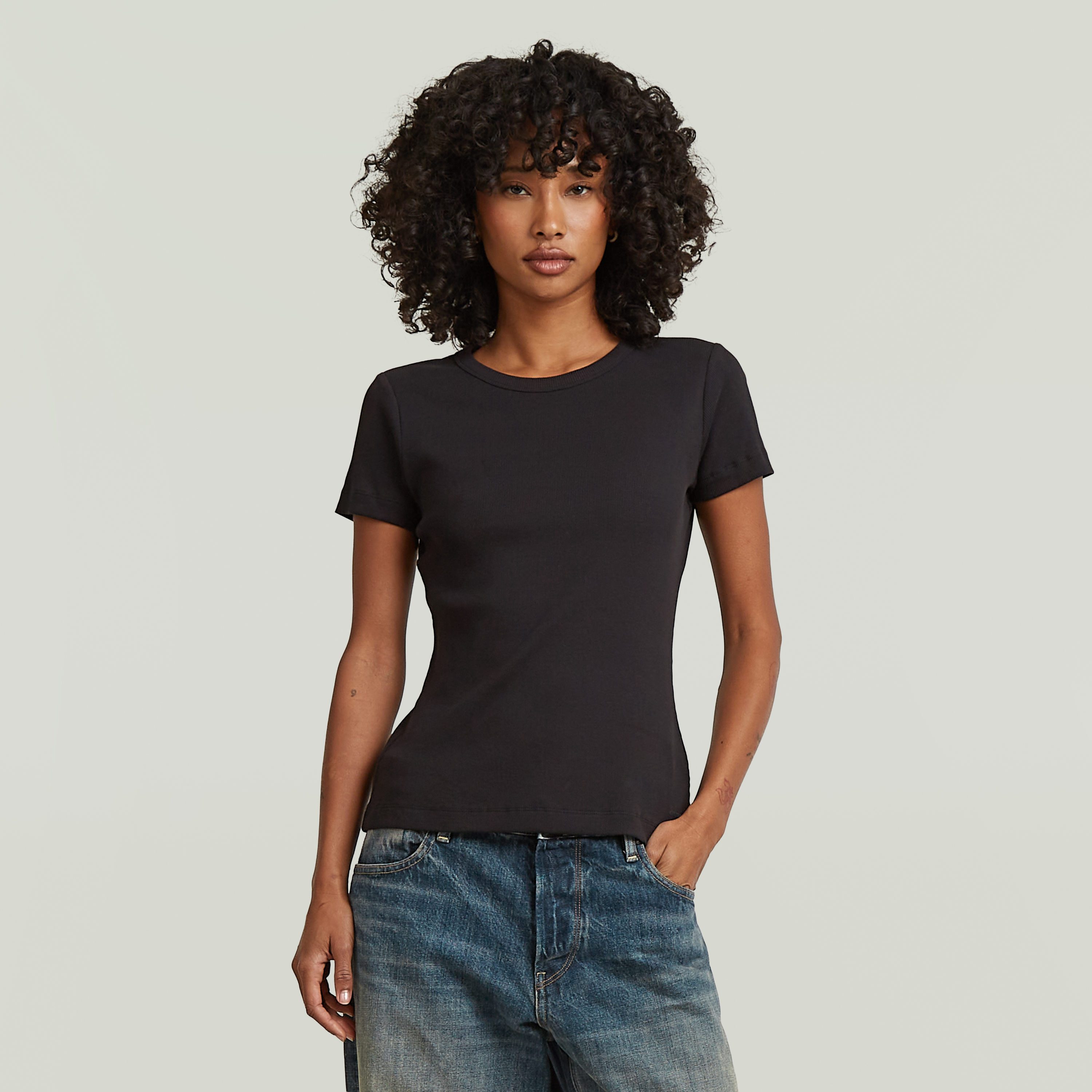 G-STAR T-Shirt Slim Rib Wmn in Rundhalsform günstig online kaufen