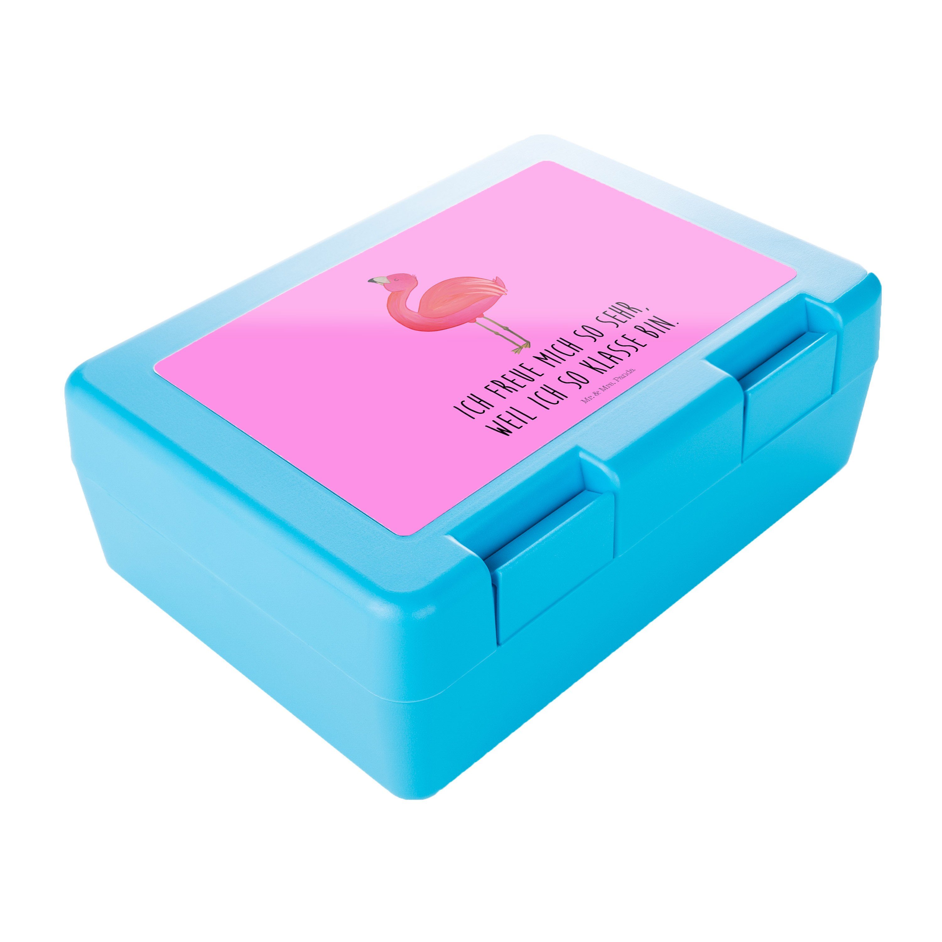 Geschenk, Butterdose Kunststoff, & glücklich, - Mrs. Premium Brotbox, Mr. - Pink Panda Aquarell Flamingo (1-tlg) beste, stolz