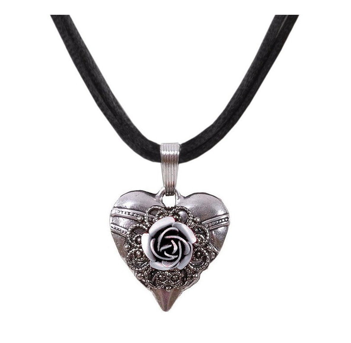 Herzkette Trachtenkette Dirndlkette Trachtenschmuck Trachtenherz Herzkette Rose