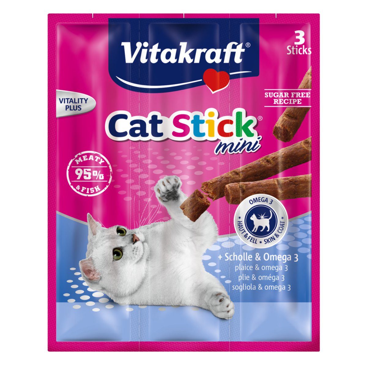 Vitakraft Katzensnack Cat-Stick mini Scholle & Omega 3, 3 x 6g