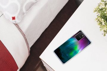 MuchoWow Handyhülle Nordlichter - Sternenhimmel - Farben, Phone Case, Handyhülle Samsung Galaxy S10 Lite, Silikon, Schutzhülle