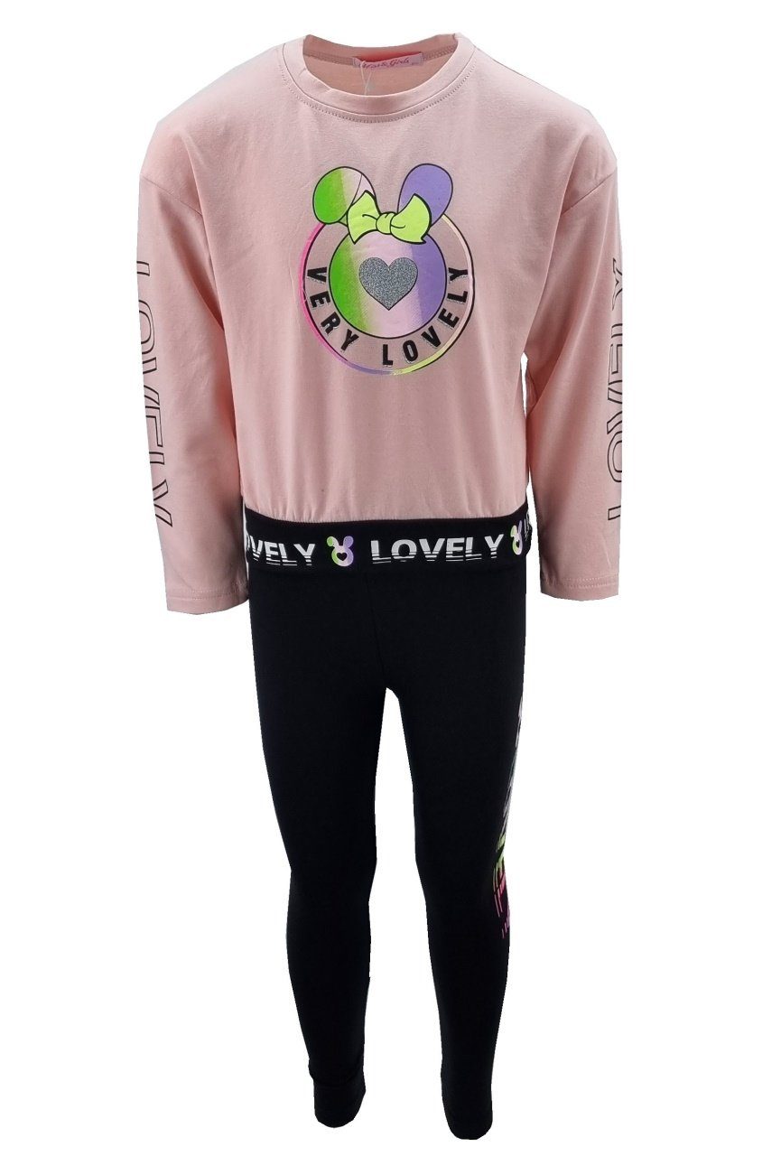 Sweatanzug, Girls Fashion + Leggings, Freizeitset, MF3286 Mädchen Sweat-Shirt Jogginganzug