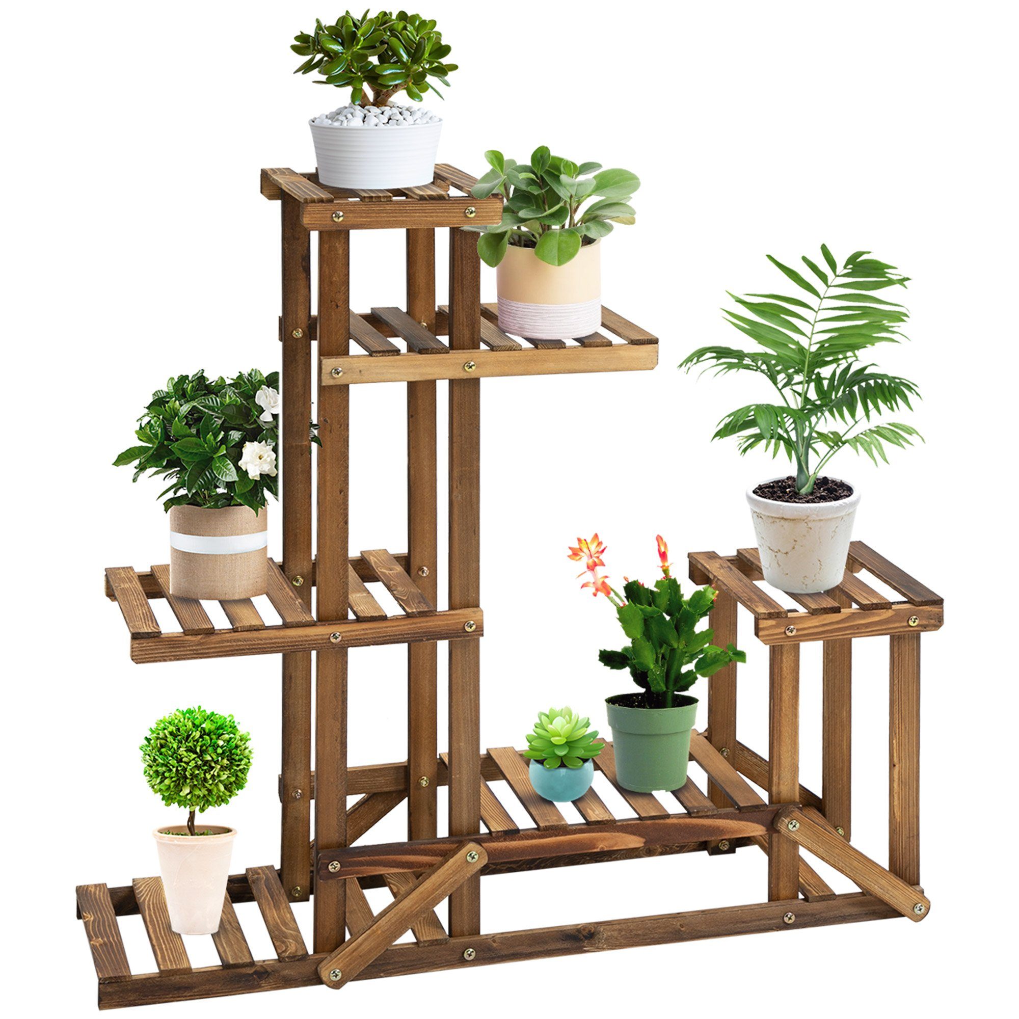 Outsunny Pflanzentreppe Pflanzenregal, 6 Ebenen Vierstufiges günstig online kaufen