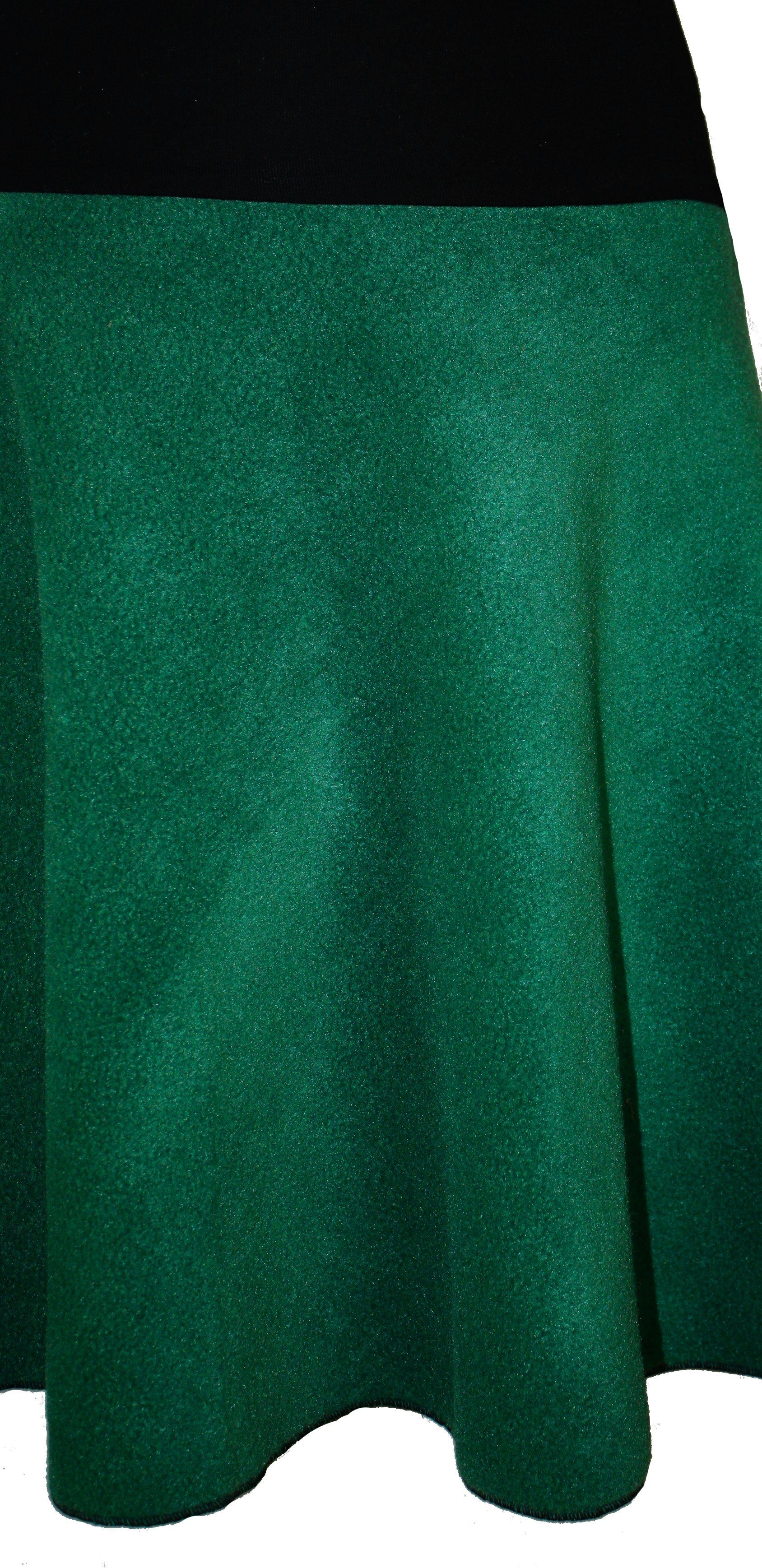 57cm Grün Fleece elastischer dunkle Schwarz A-Linien-Rock design Bund Bund