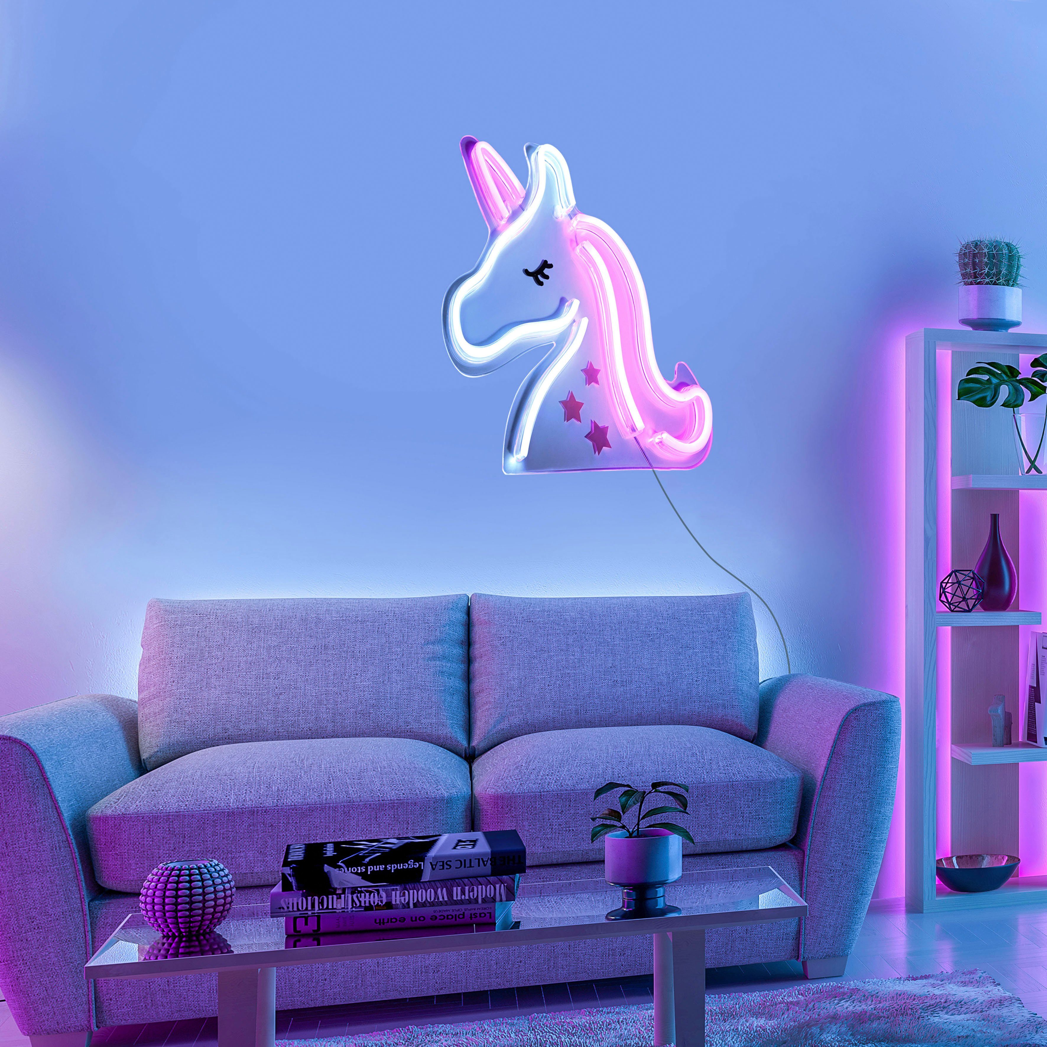 JUST LIGHT LED Wandleuchte NEON-UNICO, LED fest integriert, Warmweiß