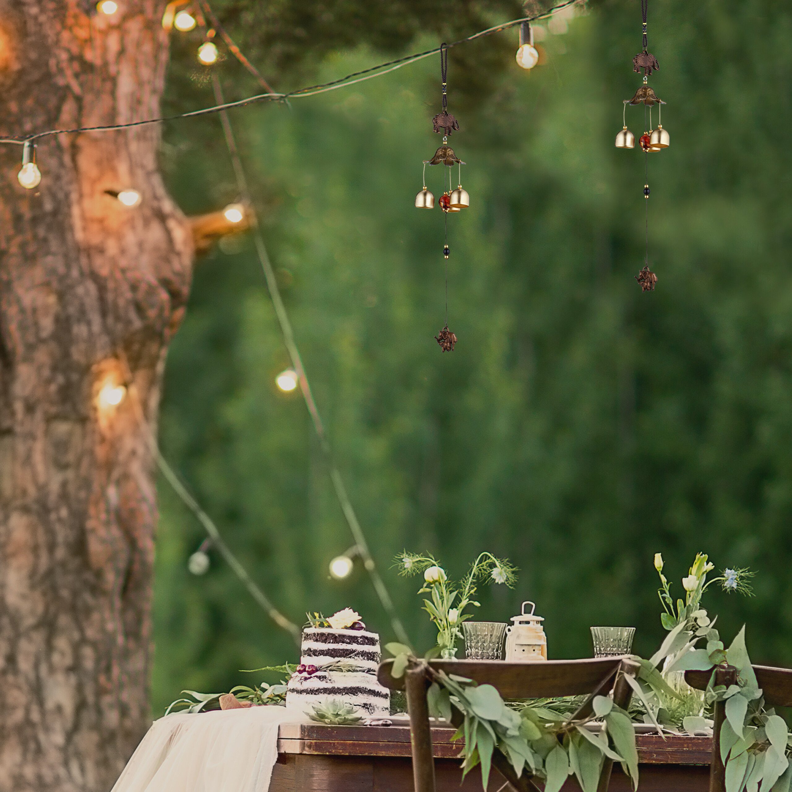 relaxdays Windspiel 2er Set mit Elefante