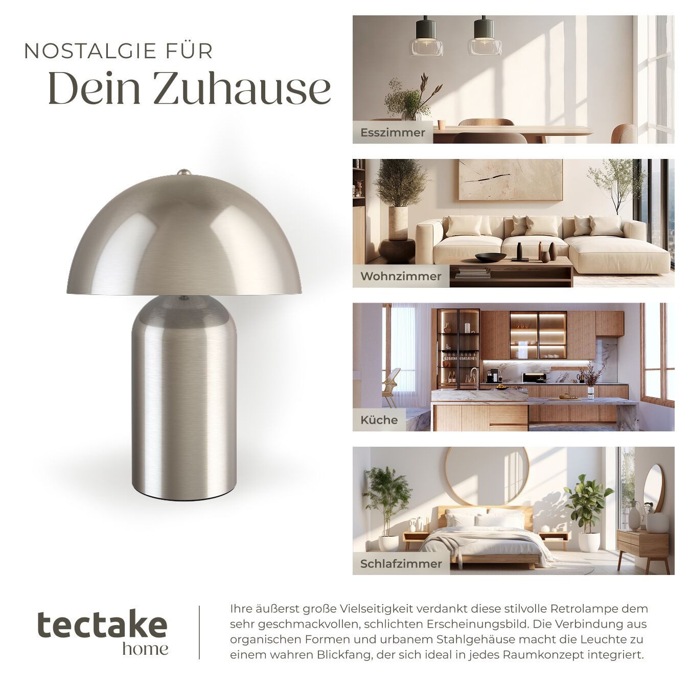 tectake Schreibtischlampe Akku-Tischlampe aus beschichtetem Stahl, indirektes Licht, 25 x 34, Dimmbar, nicht relevant, 3 Helligkeitsstufen Touchschalter, inkl.  – Bild 5 von 5