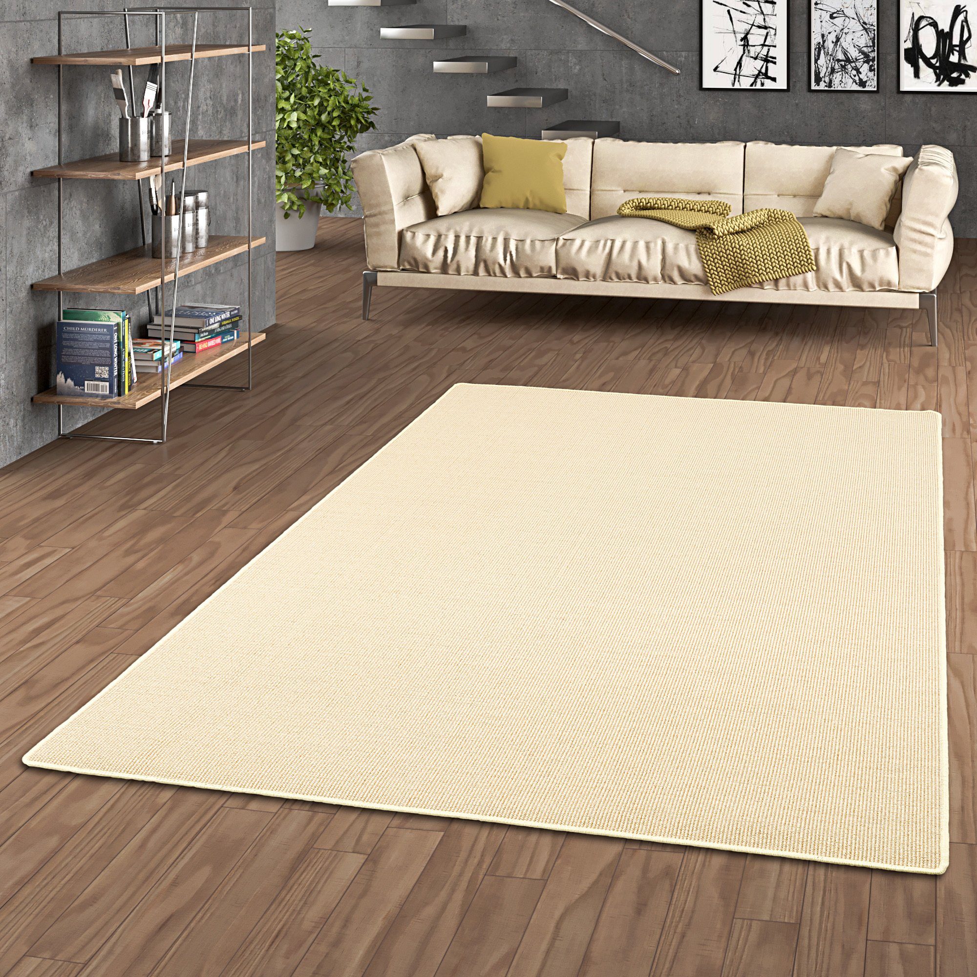 Sisalteppich Sisal Natur Teppich Klassisch, Snapstyle, Eckig, Höhe: 6 mm