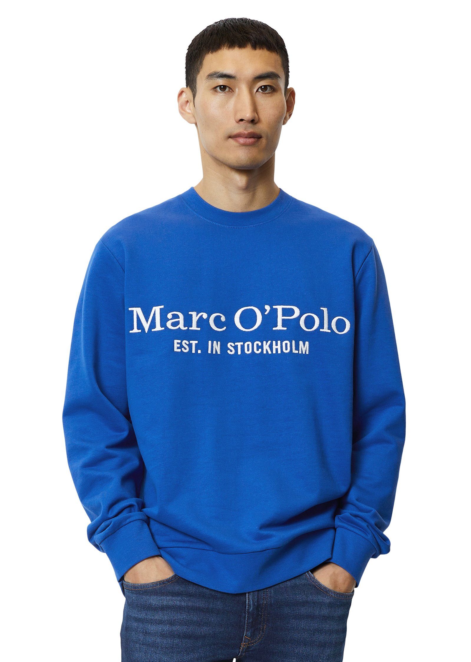 Marc O'Polo Sweatshirt aus reiner Bio-Baumwolle blau