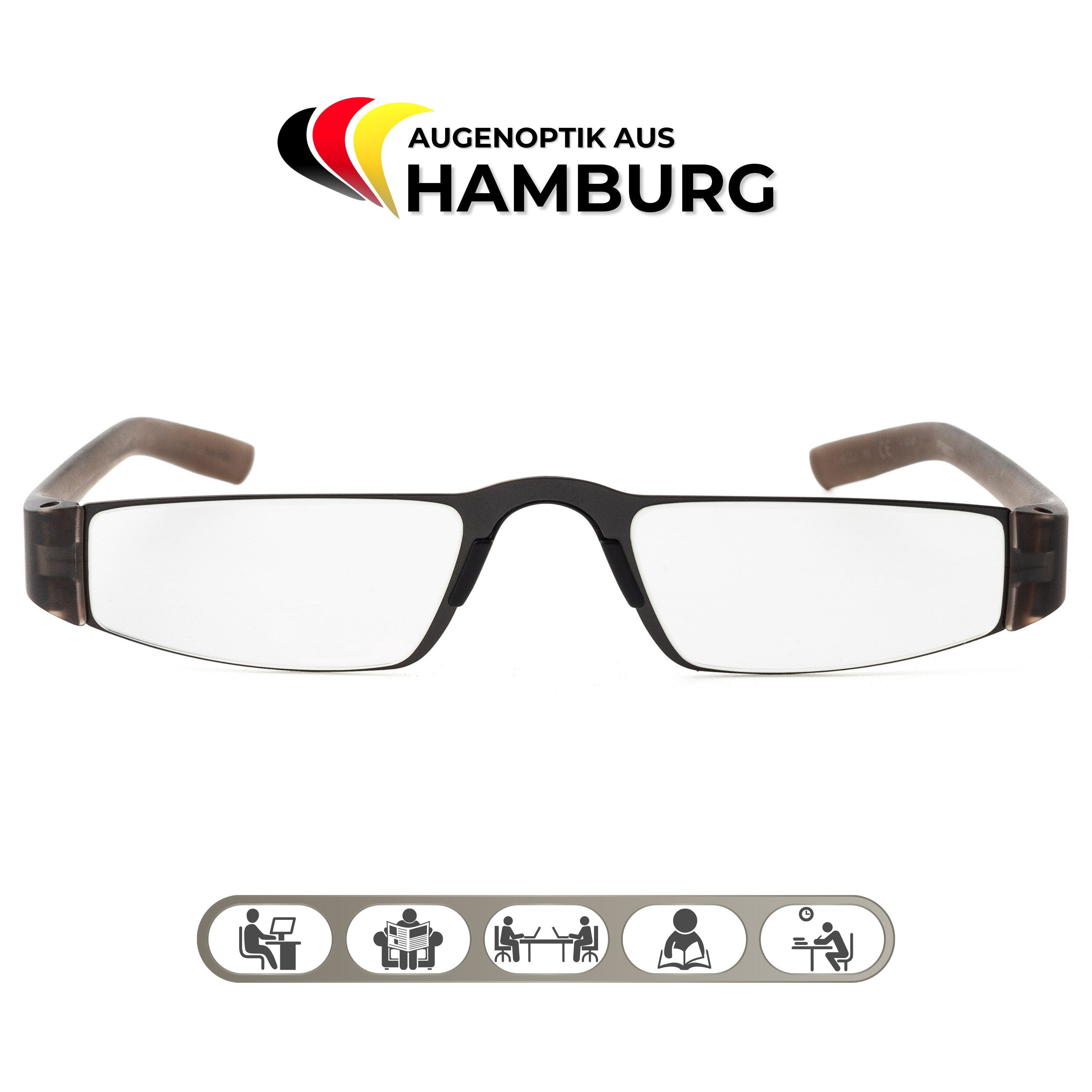 PORSCHE Design Brillengestell Porsche Design Lesebrille P8801, Sehhilfe aus Edelstahl, Modell: T, 100 % Original Porsche Design, Direkt vom Optiker