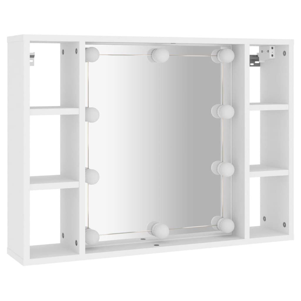 cm Weiß (1-St) Badezimmerspiegelschrank mit 76x15x55 LED Spiegelschrank vidaXL