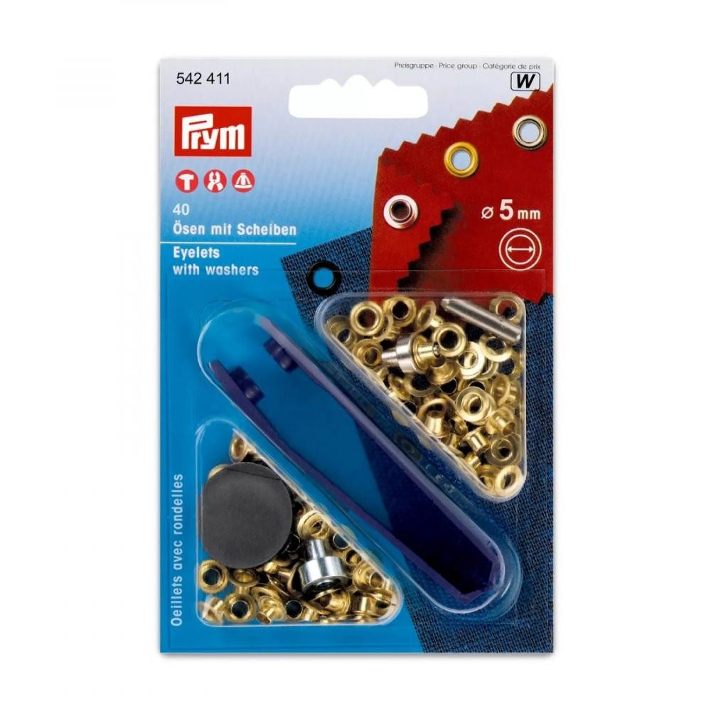 Prym Stoffösen - Nähfrei-Ösen mit Scheiben 5 mm