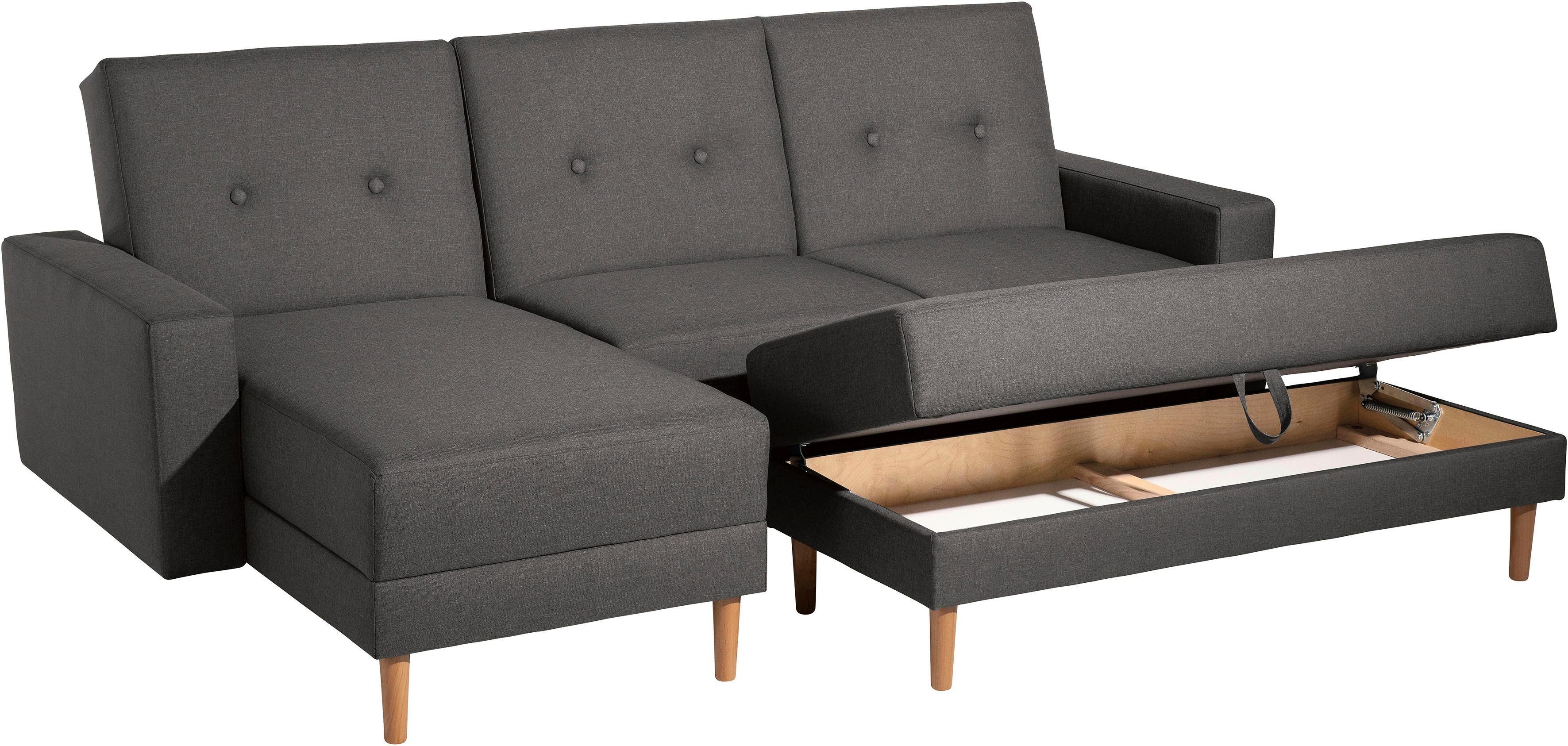 Schlafsofa Recamiere, Rückenverstellung, Chill, Just inklusive Ecksofa Max Winzer® mit Stauraumhocker