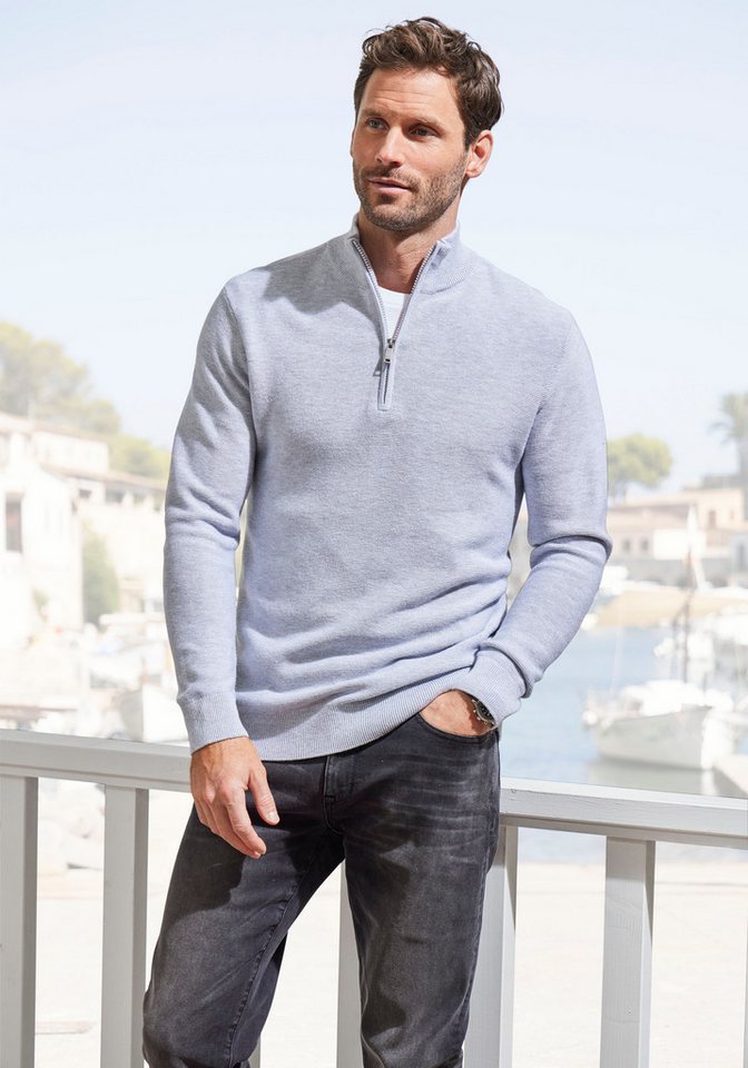 AUTHENTIC LE JOGGER Troyer Pullover mit Stehkragen und Reißverschluss