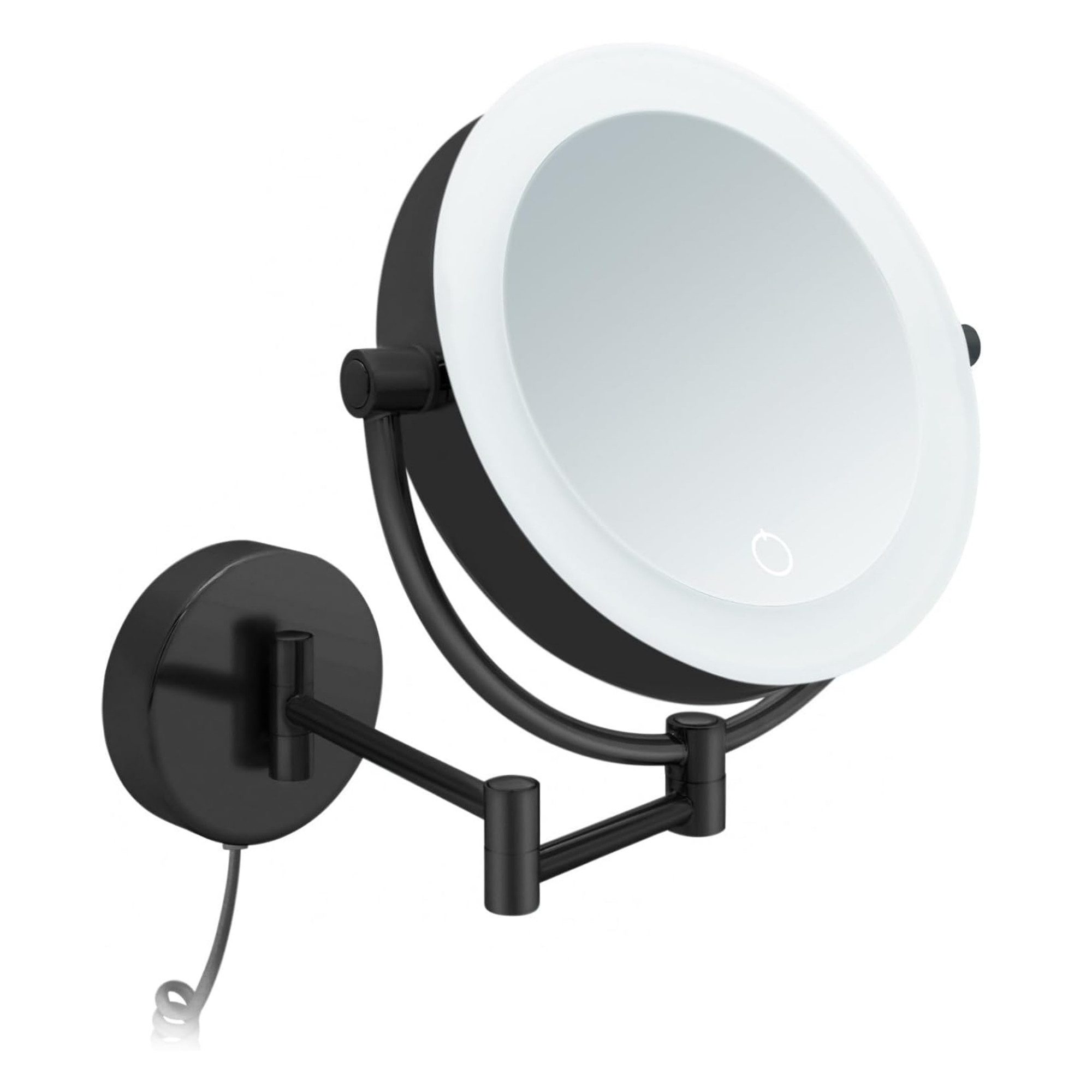 Libaro Kosmetikspiegel mit Beleuchtung und Vergrößerung TOKIO 2 seitig 5-fach / 10-fach XXL, Schminkspiegel mit Licht LED beleuchtet Wandmontage, extra groß