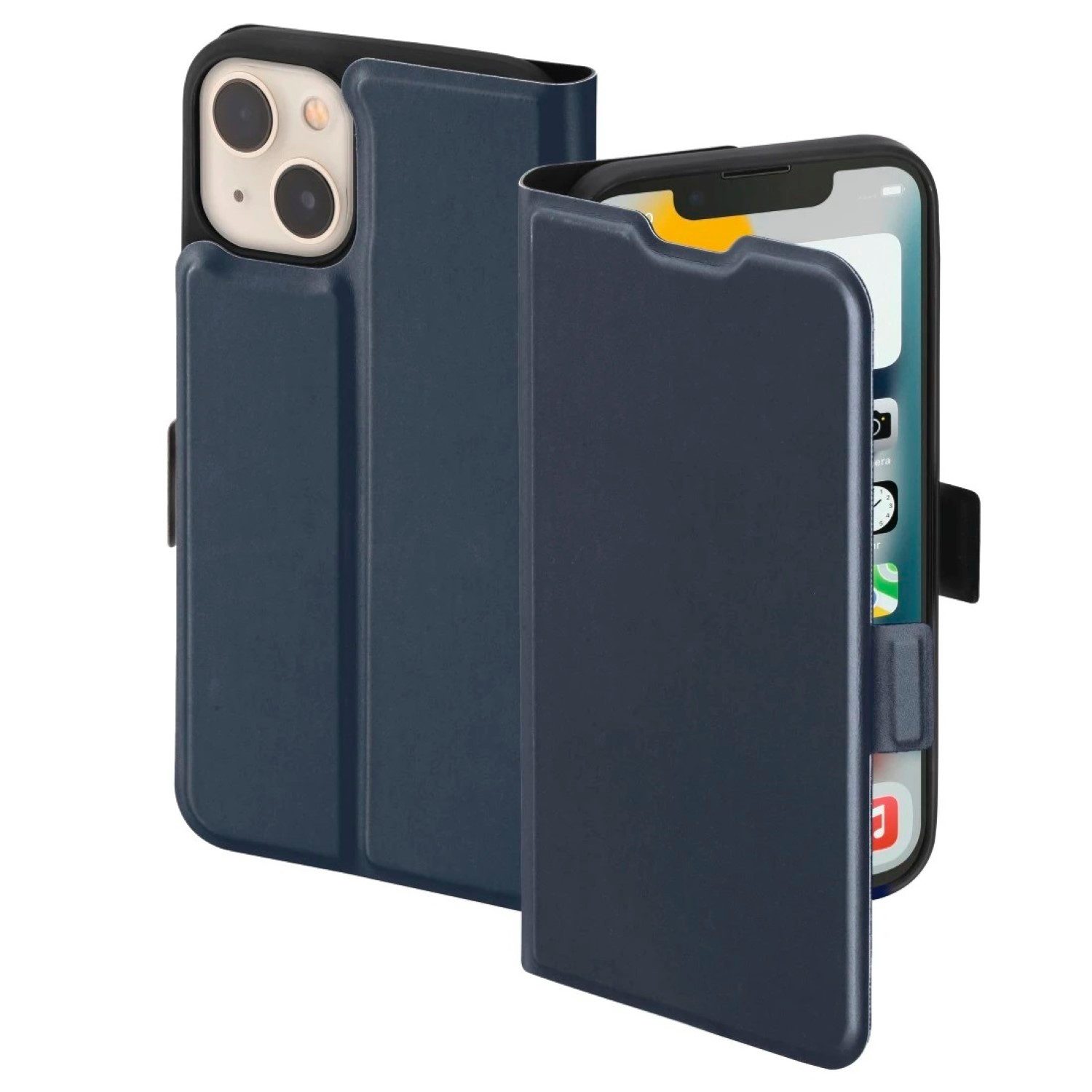Hama Handyhülle Booklet Single 2.0 Blau für Apple iPhone 13, Klapptasche Schutz-Hülle Book Case Cover Etui Tasche Bag Wallet – Bild 2 von 5