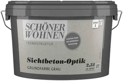 SCHÖNER WOHNEN-Kollektion Grundierfarbe Sichtbeton-Optik Grundfarbe, 2,5 Liter, grau, Grundierfarbe für Sichtbeton-Optik
