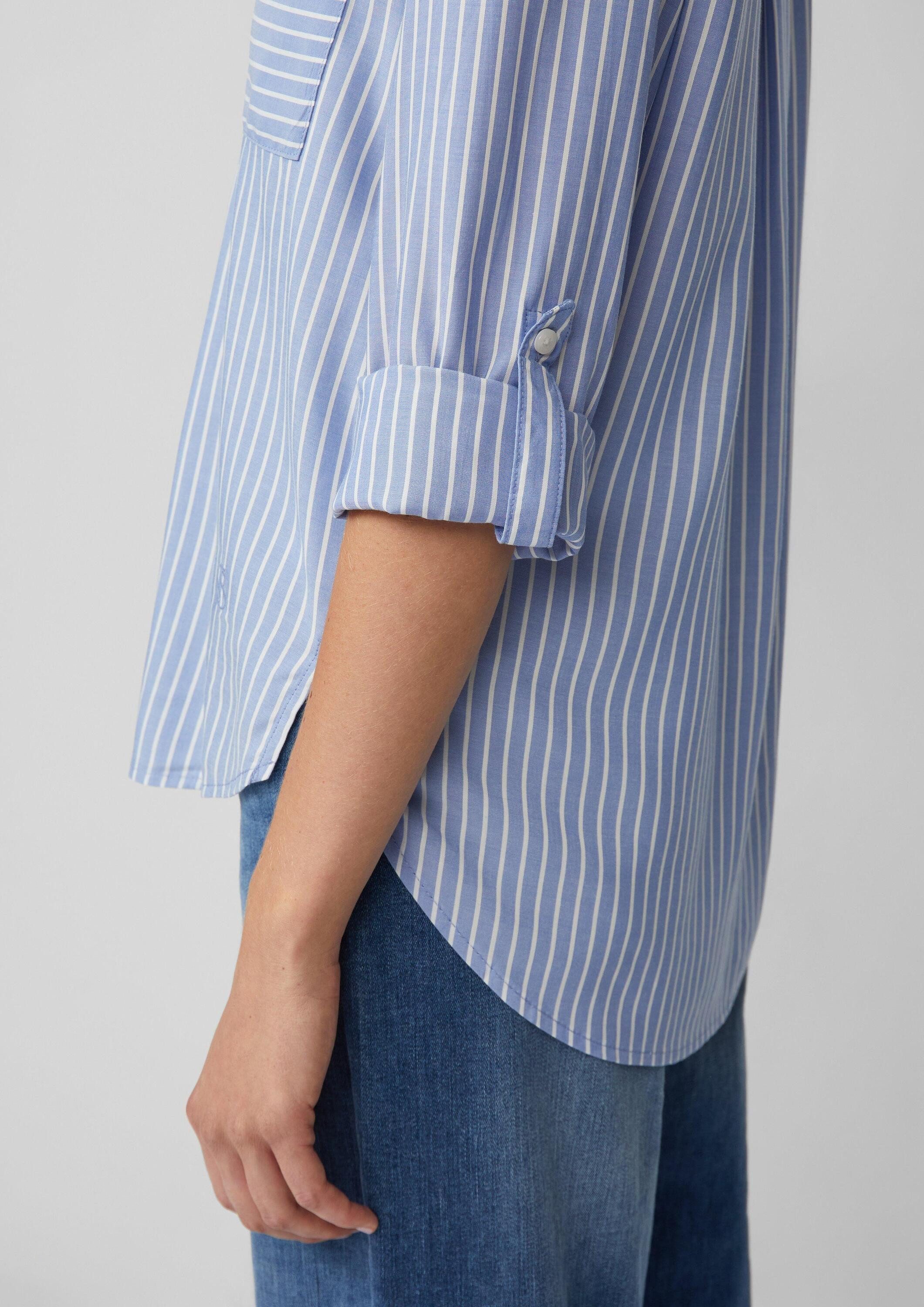s.Oliver Langarmbluse Bluse Streifenbluse mit aufgesetzten Taschen – Bild 4 von 5
