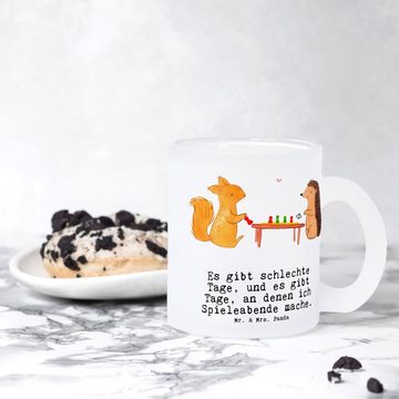 Mr. & Mrs. Panda Teeglas Eichhörnchen Gesellschaftsspiele - Transparent - Geschenk, Tasse mit, Premium Glas, Liebevolle Gestaltung