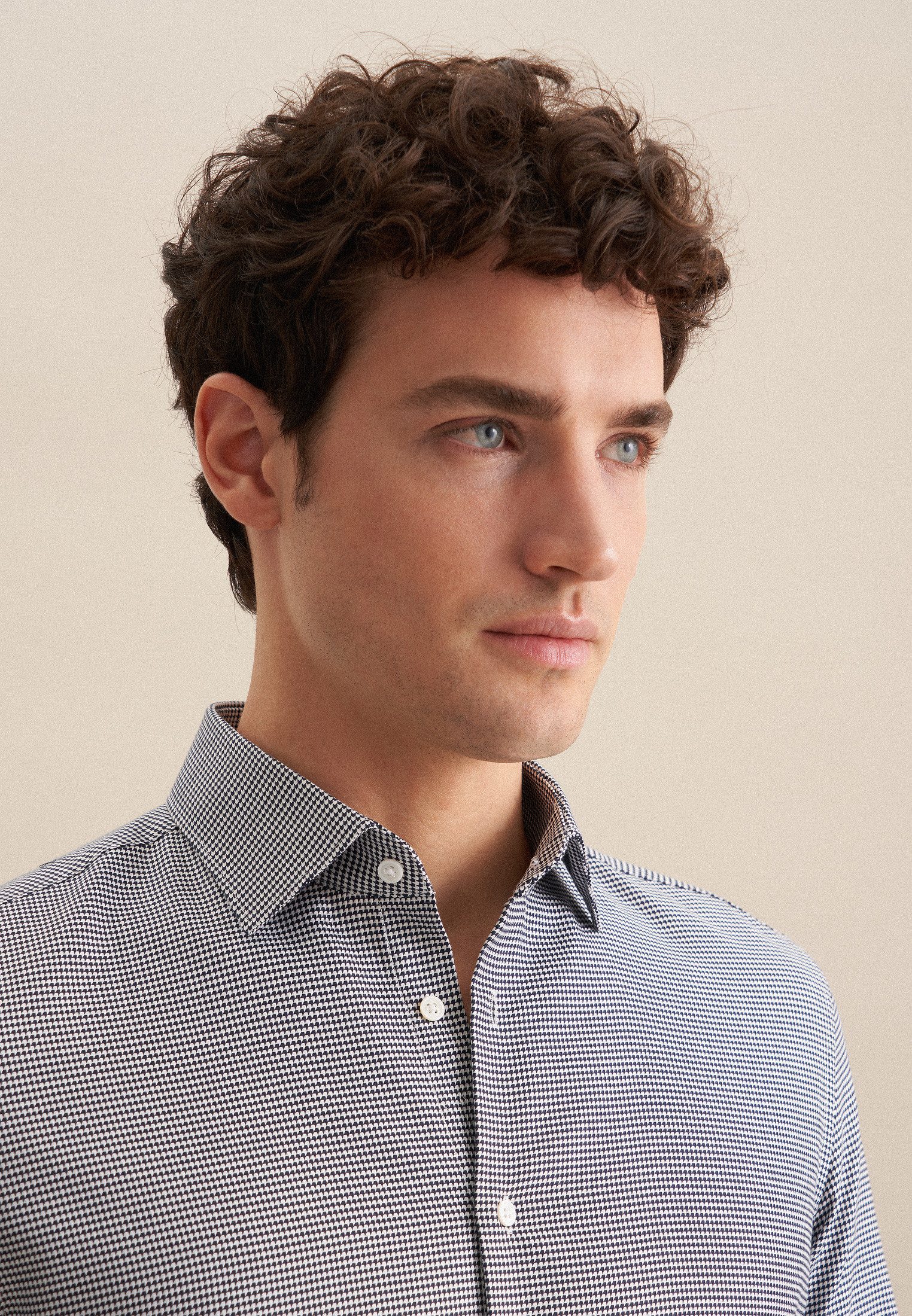 seidensticker Businesshemd Shaped Shaped 1/1 Kentkragen Pepita