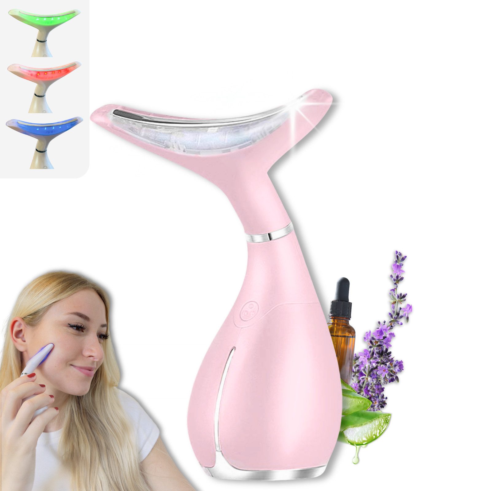 Winch Gesichtsmassagegerät Beauty Deluxe [Neuheit] Gegen Falten, LED, EMS, Anti-Aging Wunder, 3 Modi, Beautygeschenk, Premium Beauty, Anti Aging, LED, Vibration, Wärme/Kälte für strahlende Haut