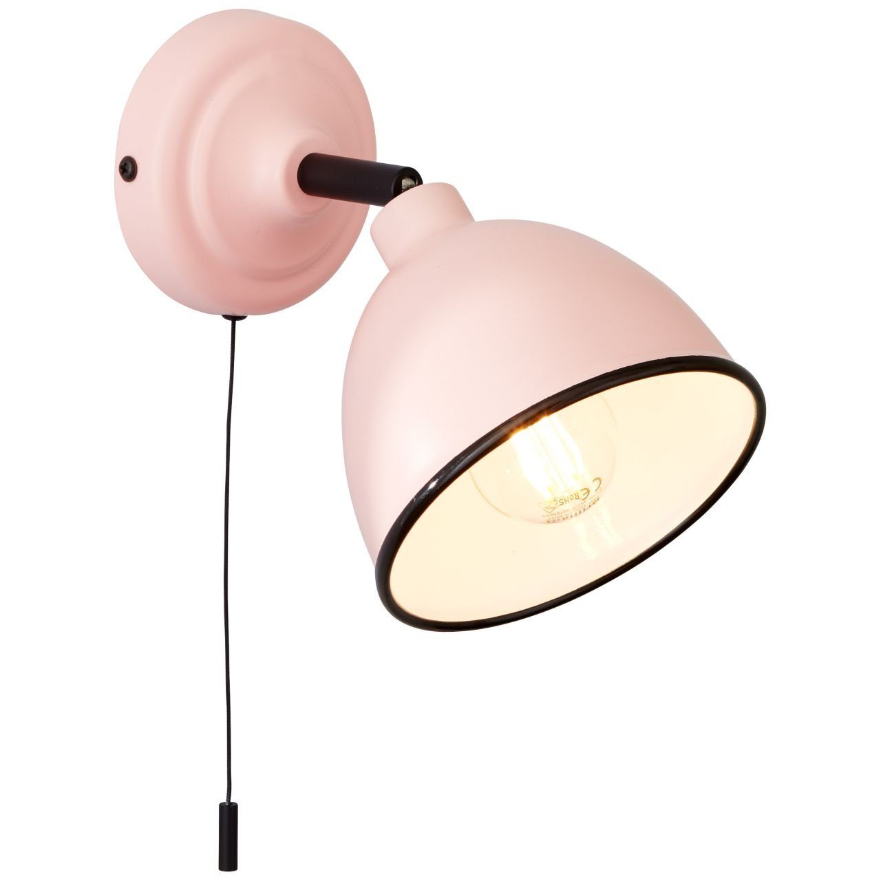 Lampe Zugschalter Brilliant Wandleuchte für Telio, E14, geeignet 28W, Telio D45, ros1x Wandleuchte