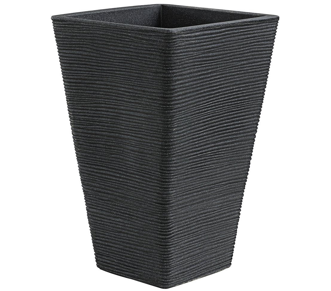 Dehner Blumentopf Pflanzvase Capri, Kunststoff, ca. 35 x 35 x 55 cm, Strapazierfähig, leicht, für Innen und Außen | Pflanzkübel