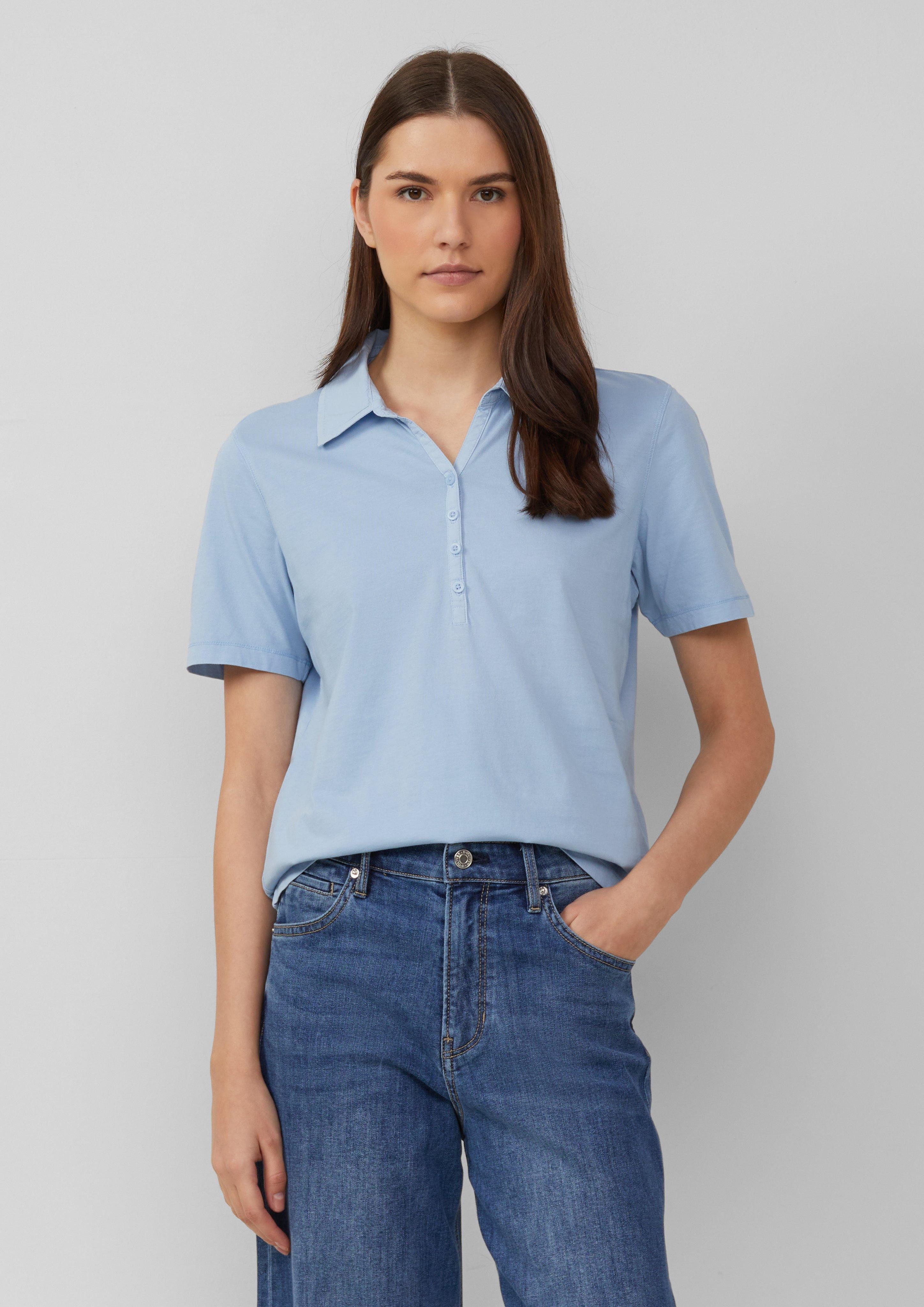 s.Oliver Kurzarmshirt Jersey-Polo mit Knopfleiste günstig online kaufen