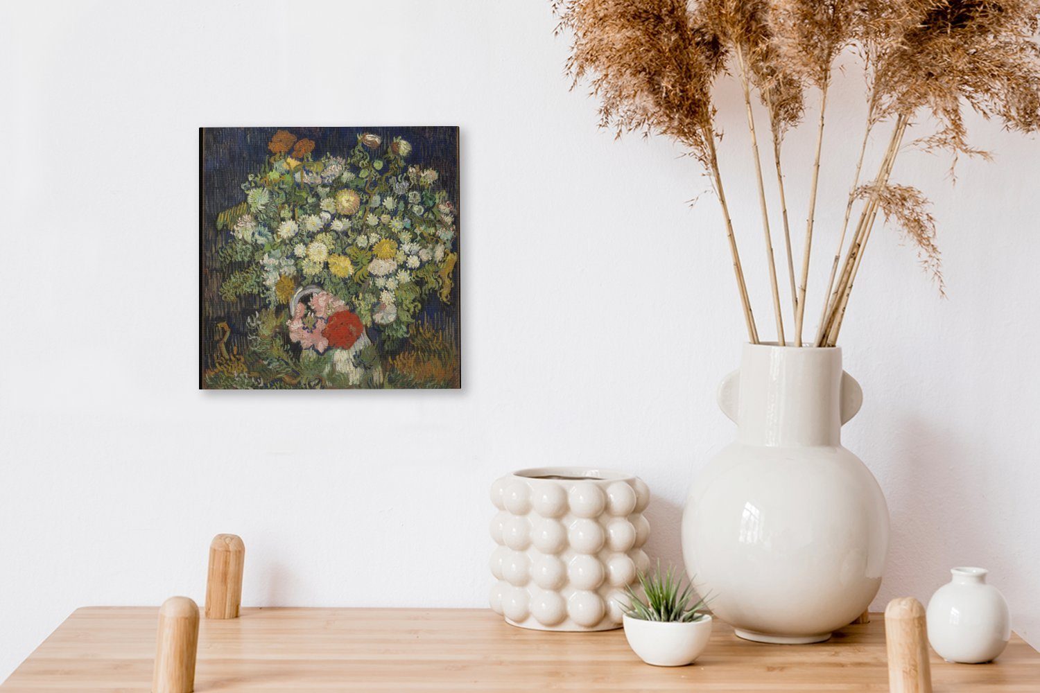 Vincent St), Leinwandbild Blumenstrauß Bilder in für - Vase Leinwand Gogh, van einer OneMillionCanvasses® Schlafzimmer (1 Wohnzimmer